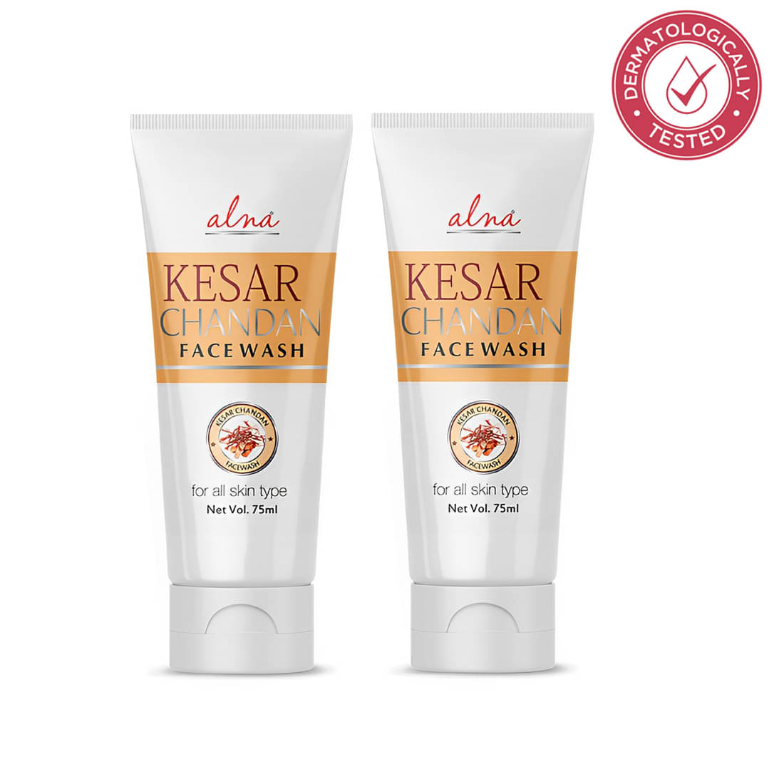     			Alna Kesar Chandan Face Wash 75ml For All Skin Type , Pack of 2