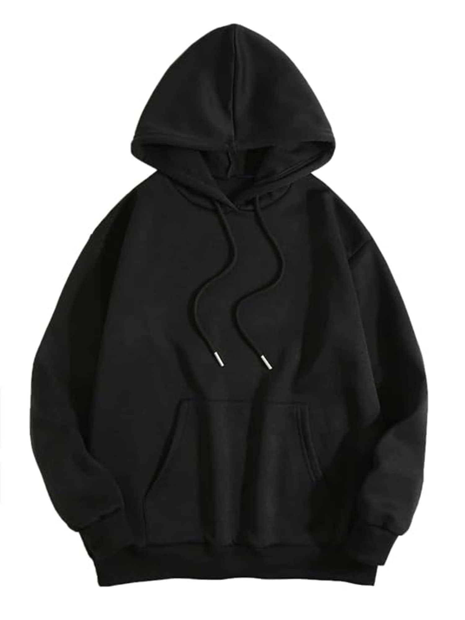 Aura Glam Women Fleece Hooded Sweatshirt For ( Black )