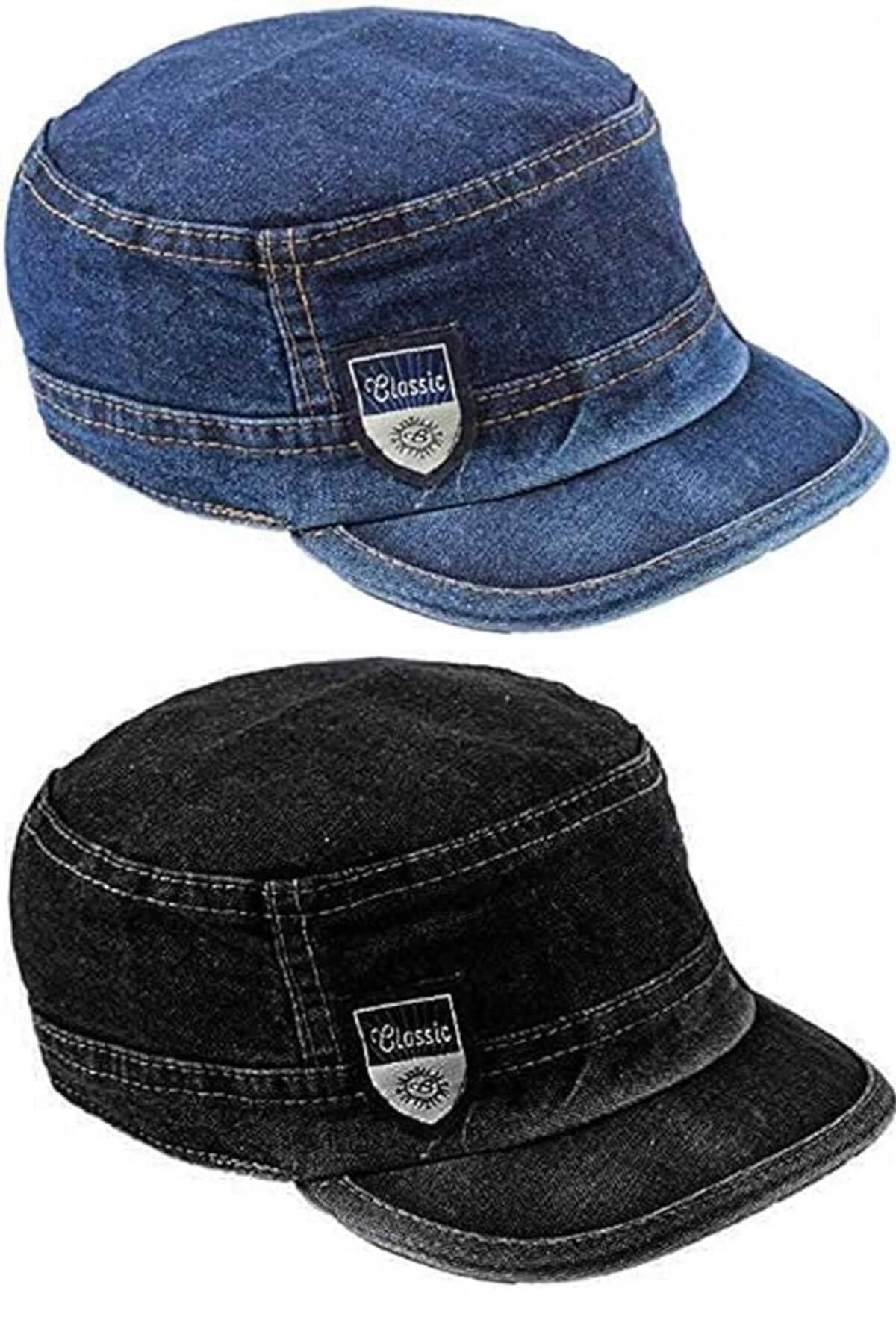 BAYEMA Pack of 2 Cotton Men's Cap ( Blue ) BAYEMA Pack of 2 Cotton Men's Cap ( Blue )
