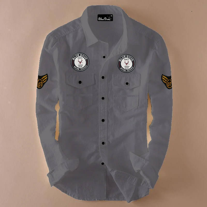 Blue dove Cotton Blend Regular Fit Solids Full Sleeves Men's Casual Shirt - Grey ( Pack of 1 ) Blue dove Cotton Blend Regular Fit Solids Full Sleeves Men's Casual Shirt - Grey ( Pack of 1 )
