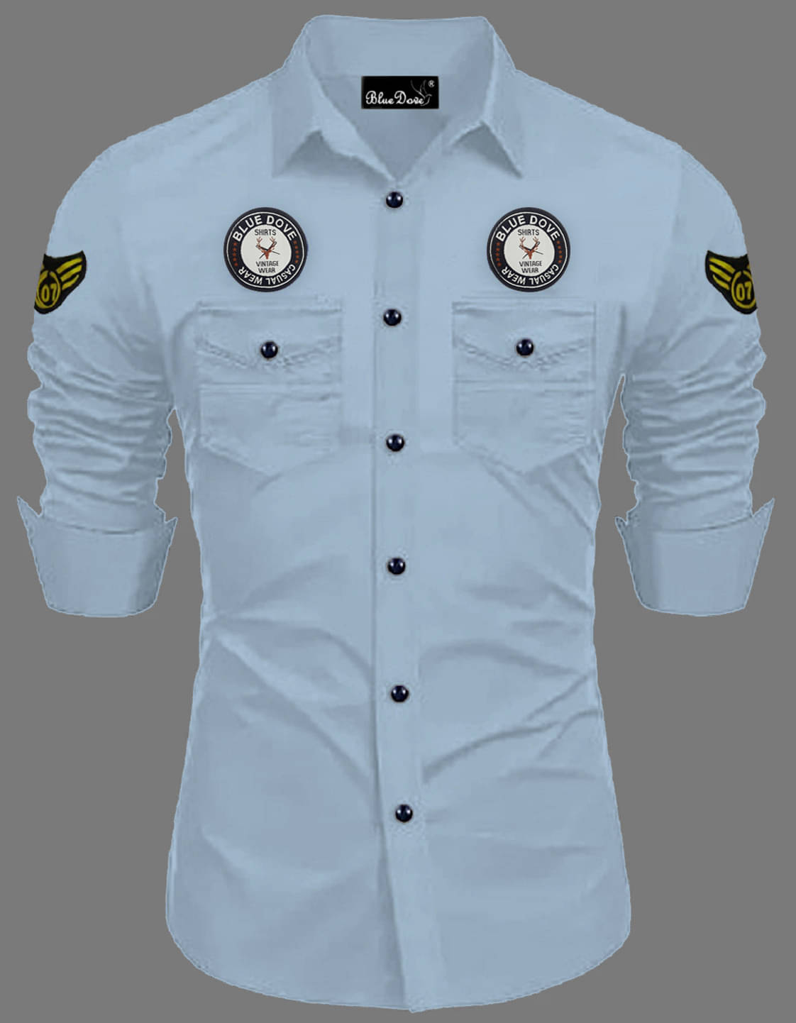 Blue dove Cotton Blend Regular Fit Solids Full Sleeves Men's Casual Shirt - Light Blue ( Pack of 1 ) Blue dove Cotton Blend Regular Fit Solids Full Sleeves Men's Casual Shirt - Light Blue ( Pack of 1 )