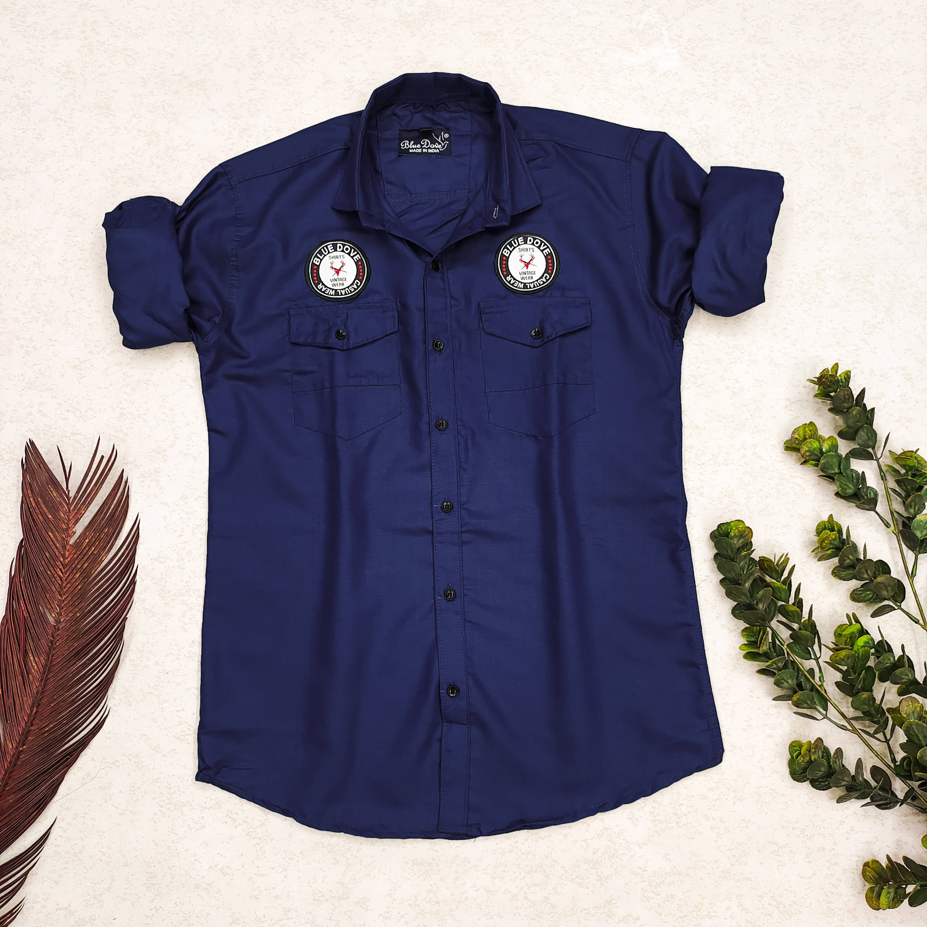     			Blue dove Cotton Blend Regular Fit Solids Full Sleeves Men's Casual Shirt - Blue ( Pack of 1 )