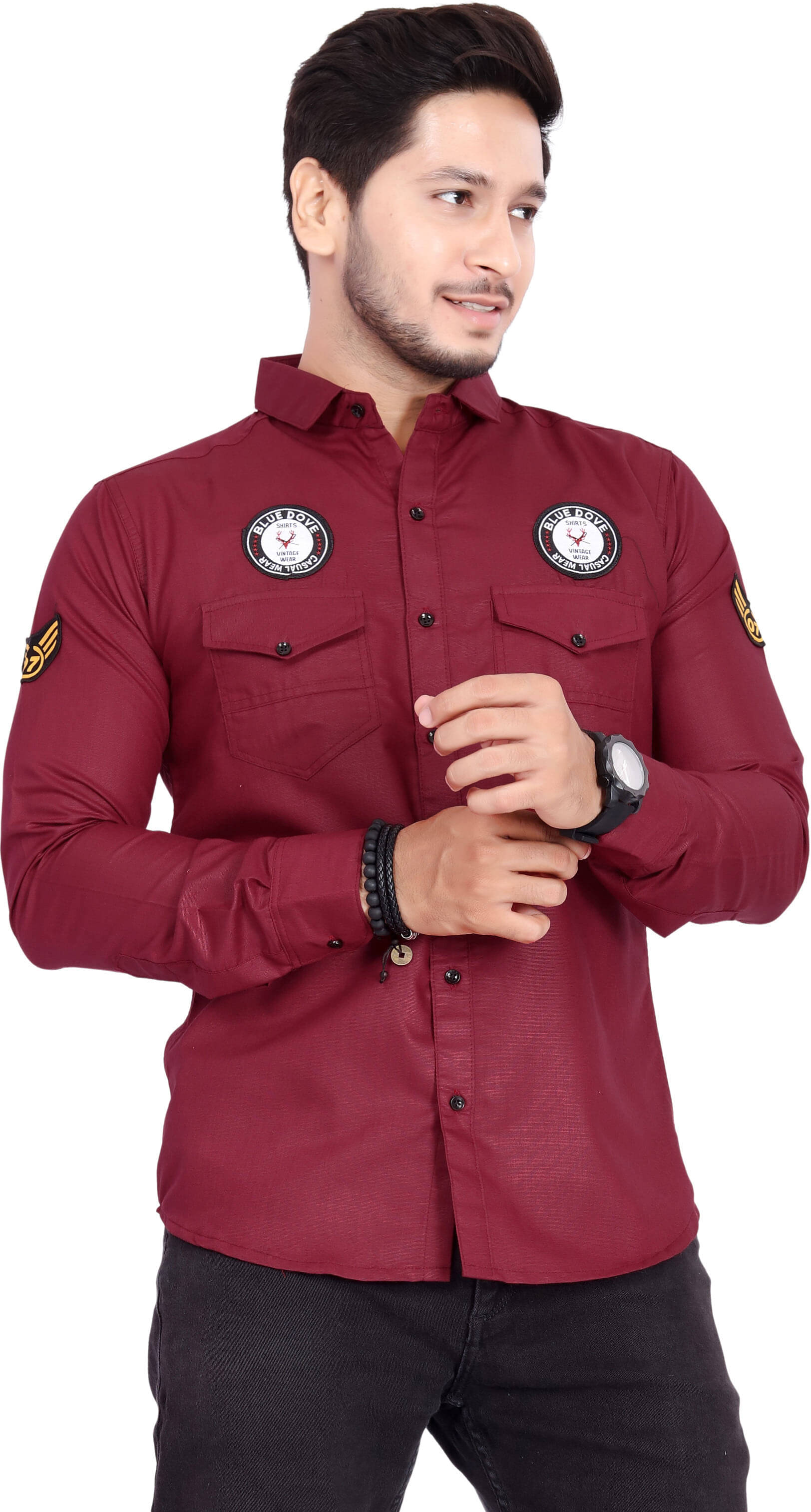 Blue dove Cotton Blend Regular Fit Solids Full Sleeves Men's Casual Shirt - Maroon ( Pack of 1 ) Blue dove Cotton Blend Regular Fit Solids Full Sleeves Men's Casual Shirt - Maroon ( Pack of 1 )
