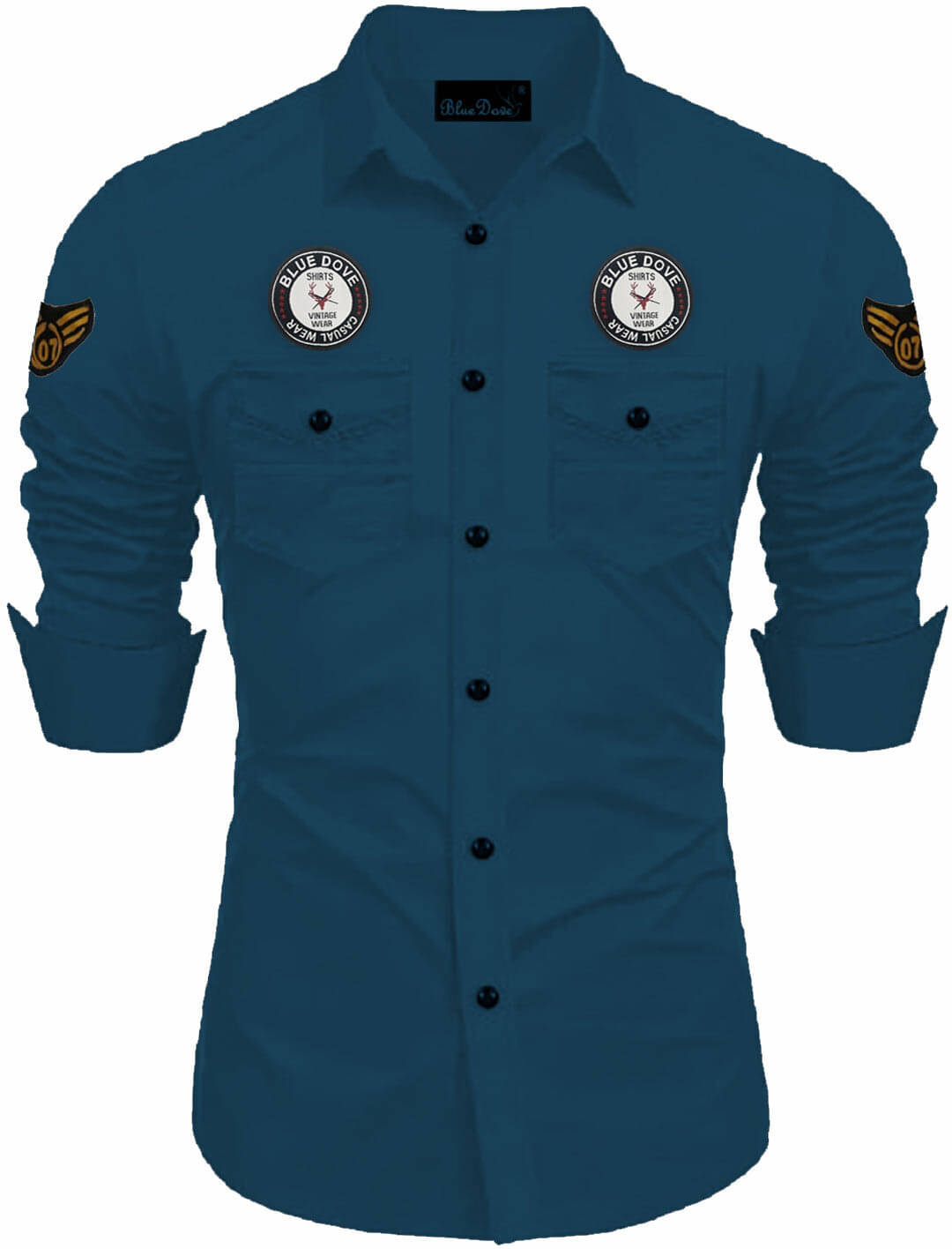 Blue dove Cotton Blend Regular Fit Solids Full Sleeves Men's Casual Shirt - Green ( Pack of 1 ) Blue dove Cotton Blend Regular Fit Solids Full Sleeves Men's Casual Shirt - Green ( Pack of 1 )