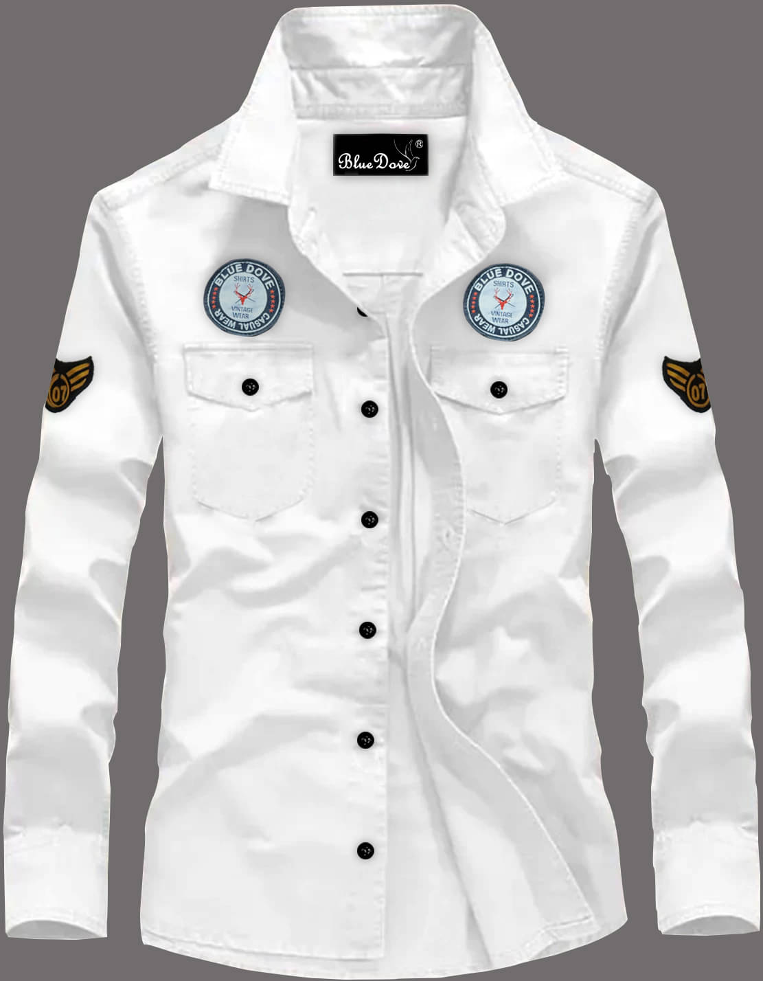     			Blue dove Cotton Blend Regular Fit Solids Full Sleeves Men's Casual Shirt - White ( Pack of 1 )