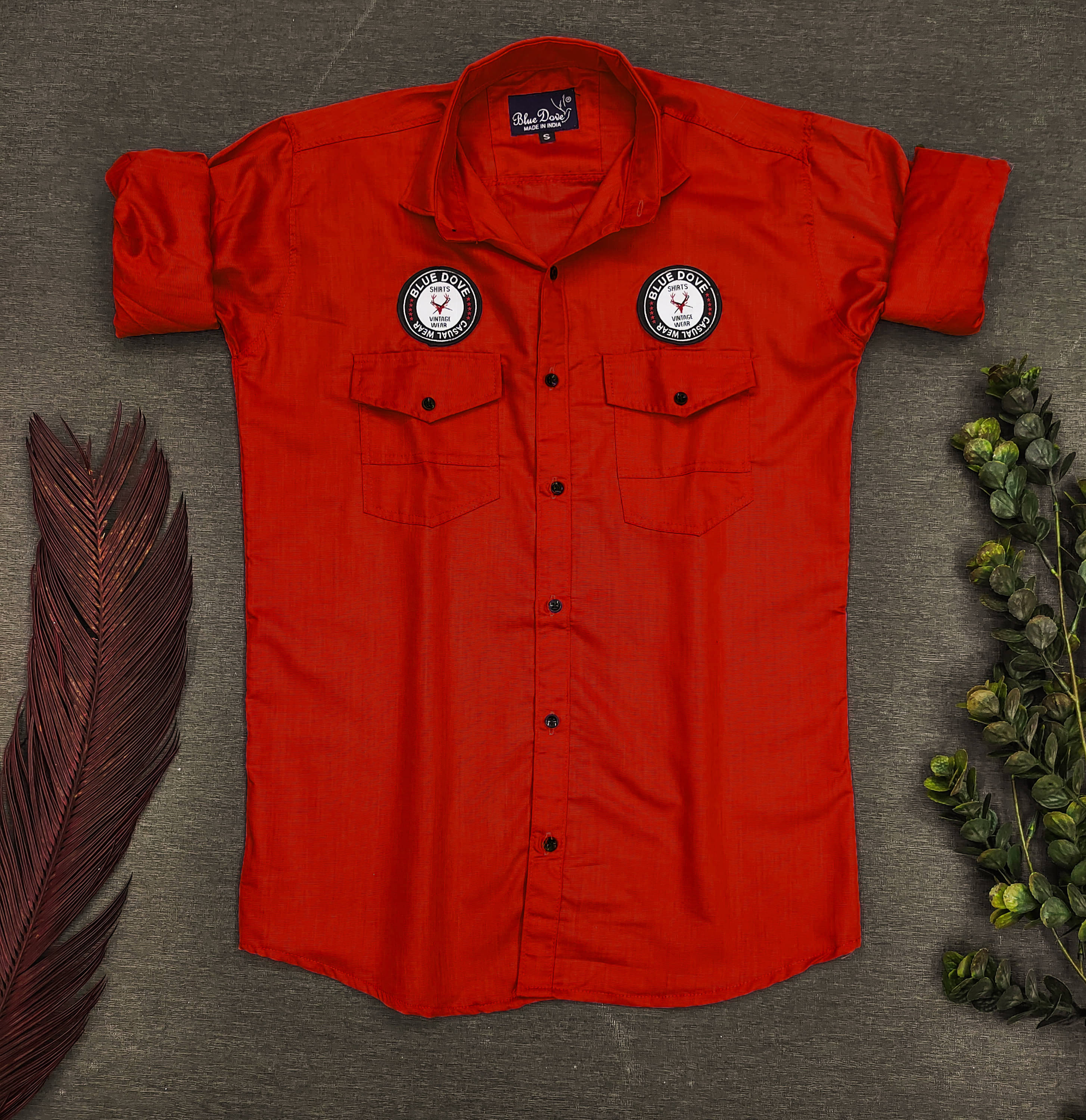    			Blue dove Cotton Blend Regular Fit Solids Full Sleeves Men's Casual Shirt - Red ( Pack of 1 )