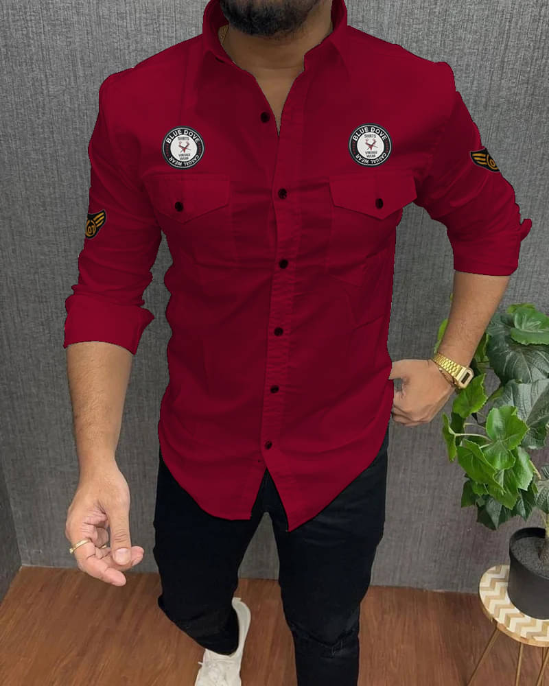 Blue dove Cotton Blend Regular Fit Solids Full Sleeves Men's Casual Shirt - Maroon ( Pack of 1 ) Blue dove Cotton Blend Regular Fit Solids Full Sleeves Men's Casual Shirt - Maroon ( Pack of 1 )