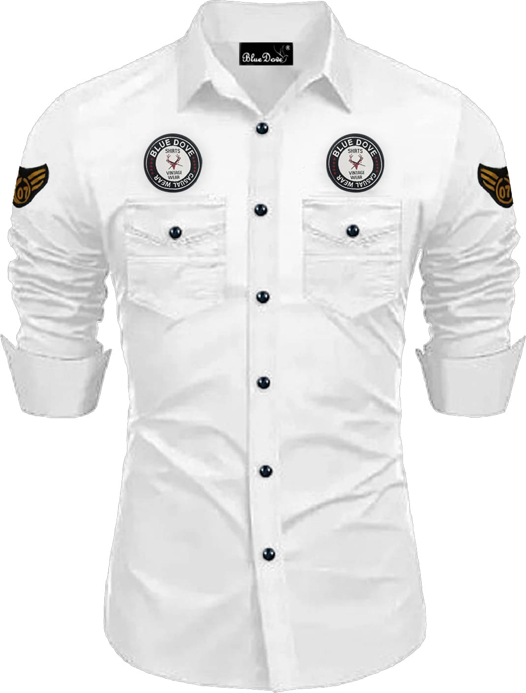     			Blue dove Cotton Blend Regular Fit Solids Full Sleeves Men's Casual Shirt - White ( Pack of 1 )