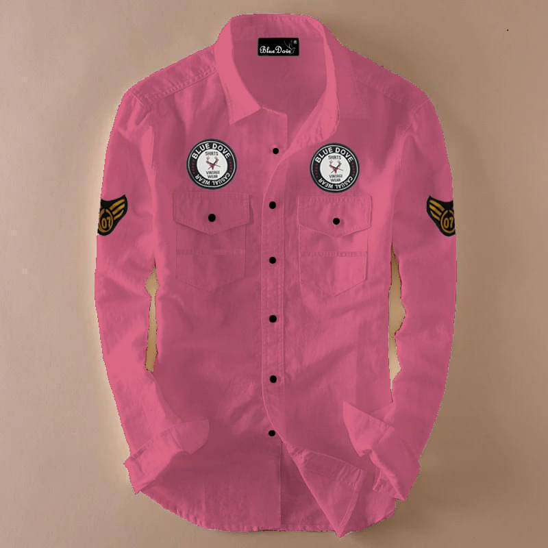     			Blue dove Cotton Blend Regular Fit Solids Full Sleeves Men's Casual Shirt - Pink ( Pack of 1 )