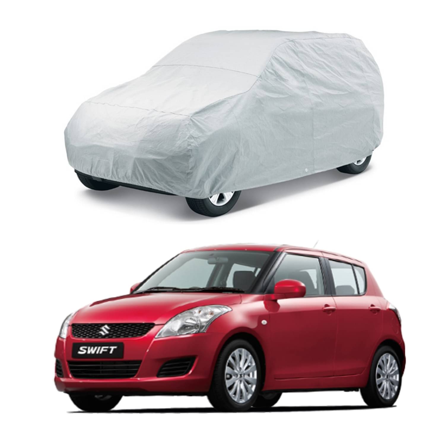     			CARNEST Car Body Cover for Maruti Suzuki Swift  [2005-2010] Without Mirror Pocket ( Pack of 1 ) , Silver