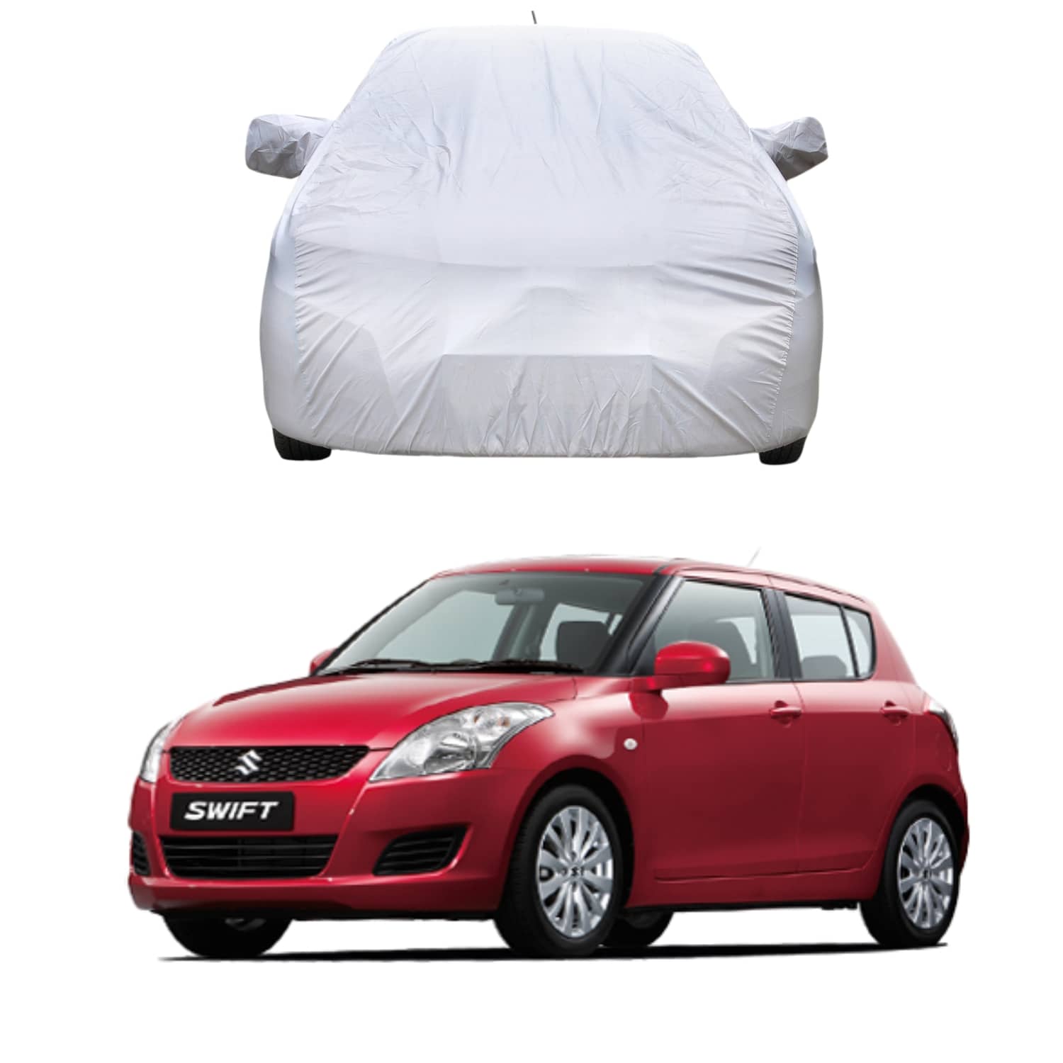 CARNEST Car Body Cover for Maruti Suzuki Swift  [2010-2011] With Mirror Pocket ( Pack of 1 ) , Silver