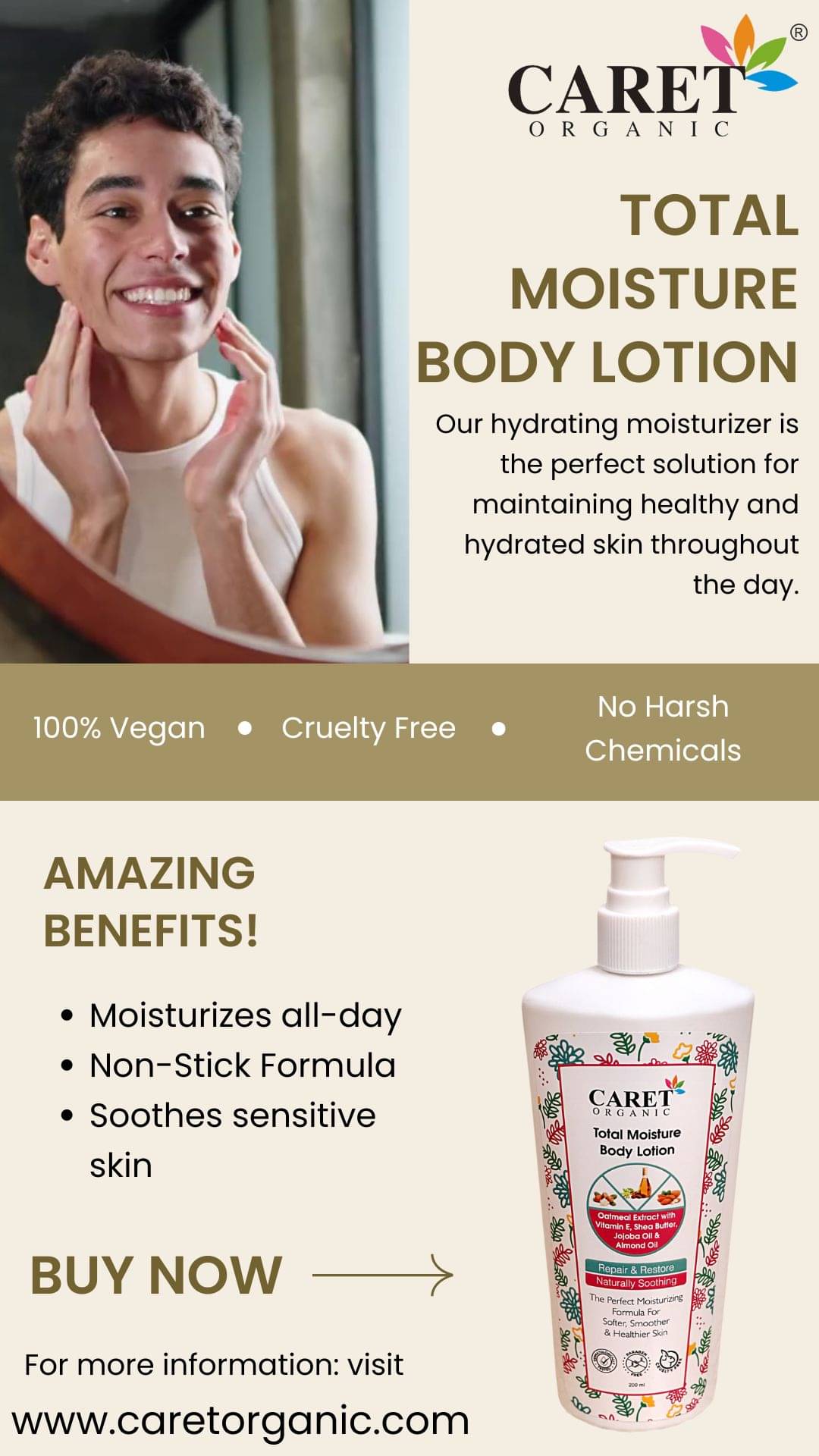     			Caret Organic Moisture Lock Lotion For All Skin Type 200 ml ( Pack of 1 )