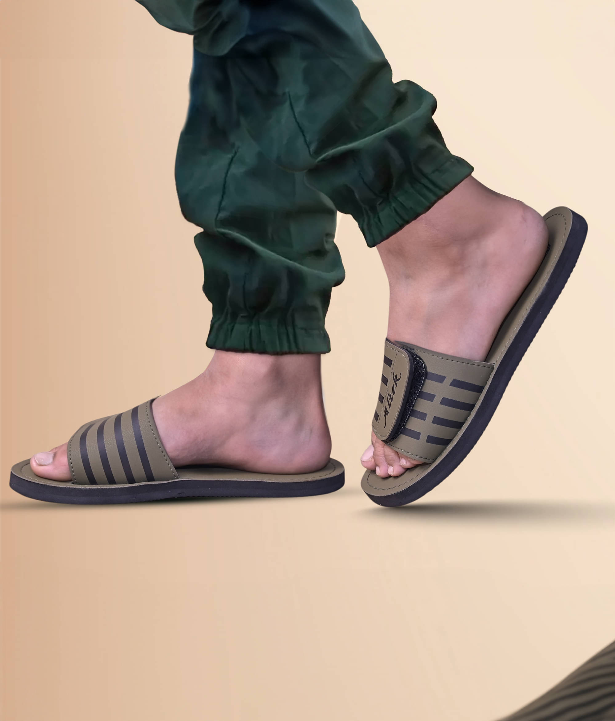     			Chappal Wala Lime Green Men's Slide Flip Flop