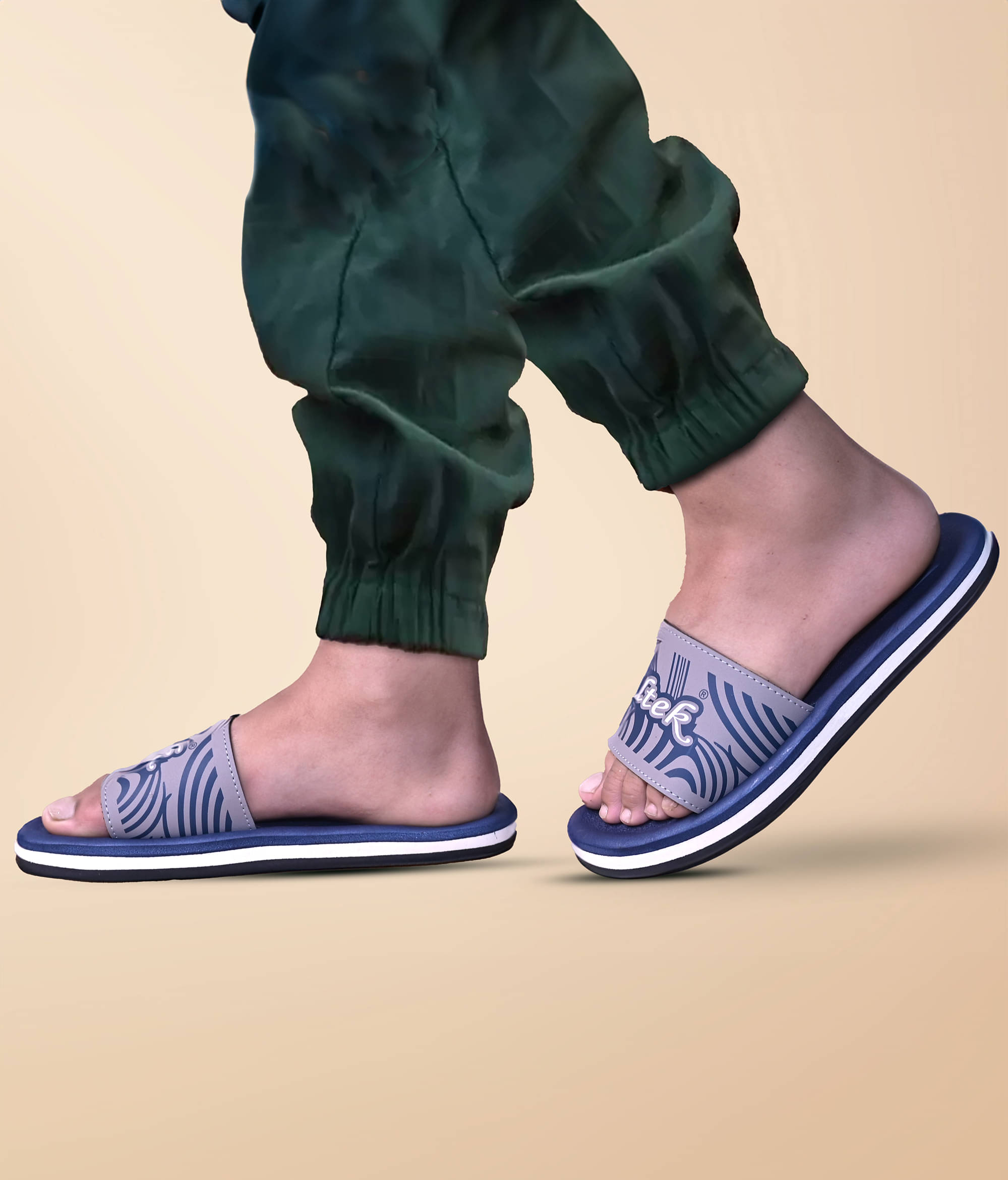     			Chappal Wala Navy Men's Slide Flip Flop