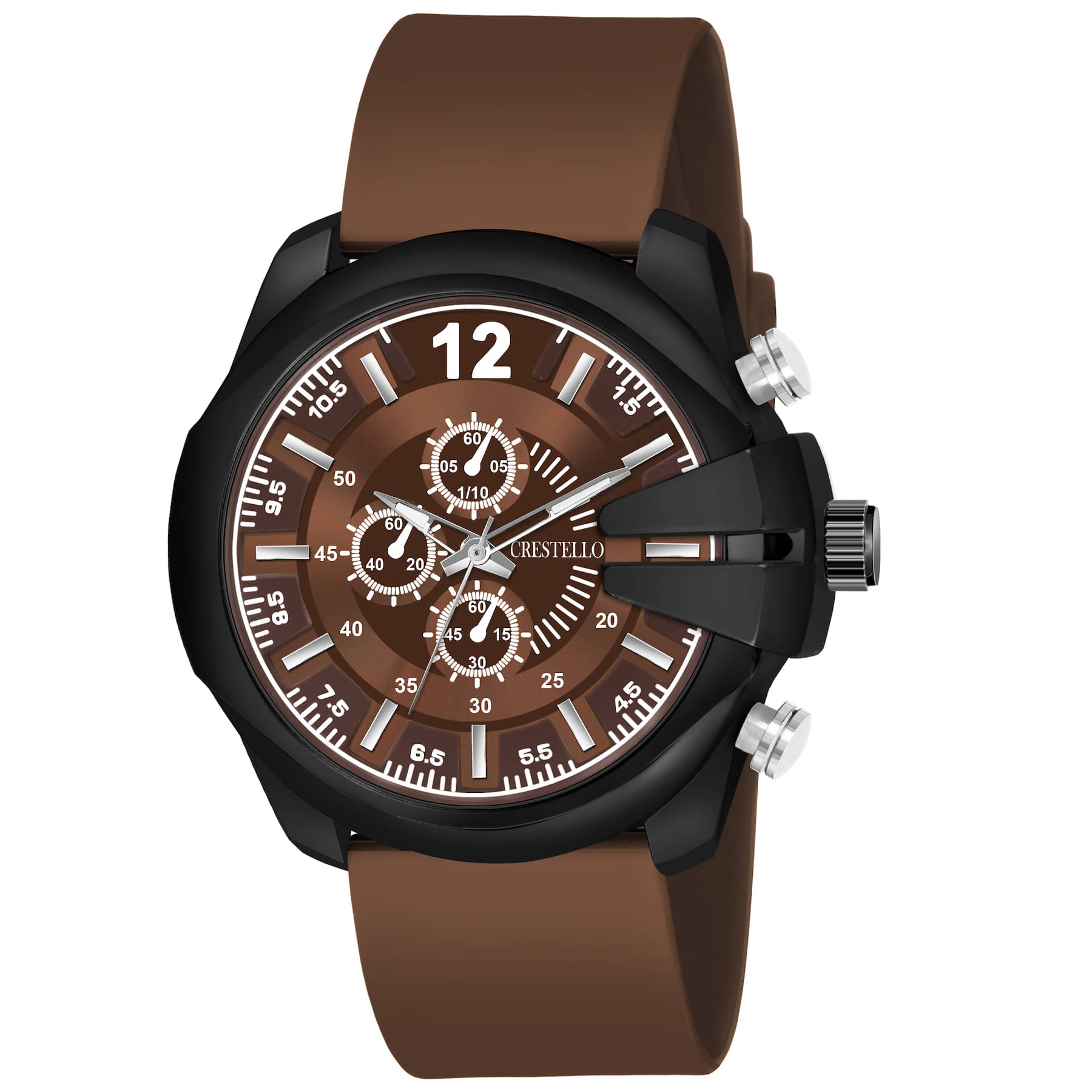     			Crestello Brown Silicon Analog Men's Watch