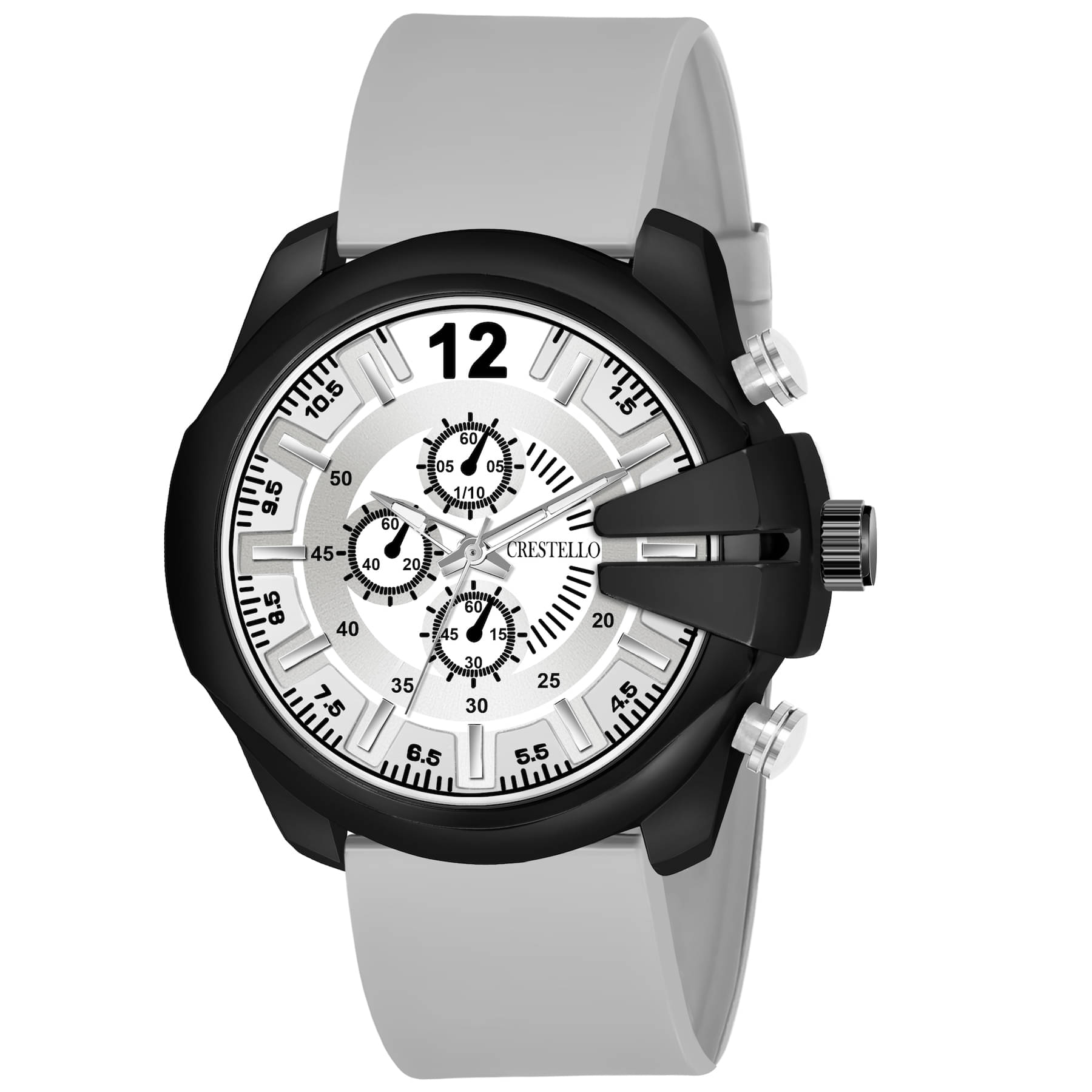     			Crestello Light Grey Silicon Analog Men's Watch