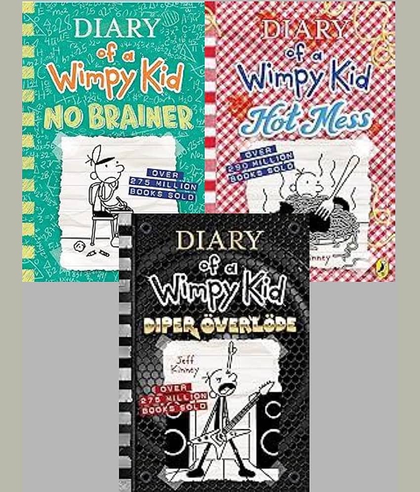 Diary of a Wimpy Kid: No Brainer (Book 18) + Diary of a Wimpy Kid: Hot Mess (Book 19) + Diary of a Wimpy Kid: Diper Överlöde (Book 17) - Stationery | Buy online on ZillyBuy