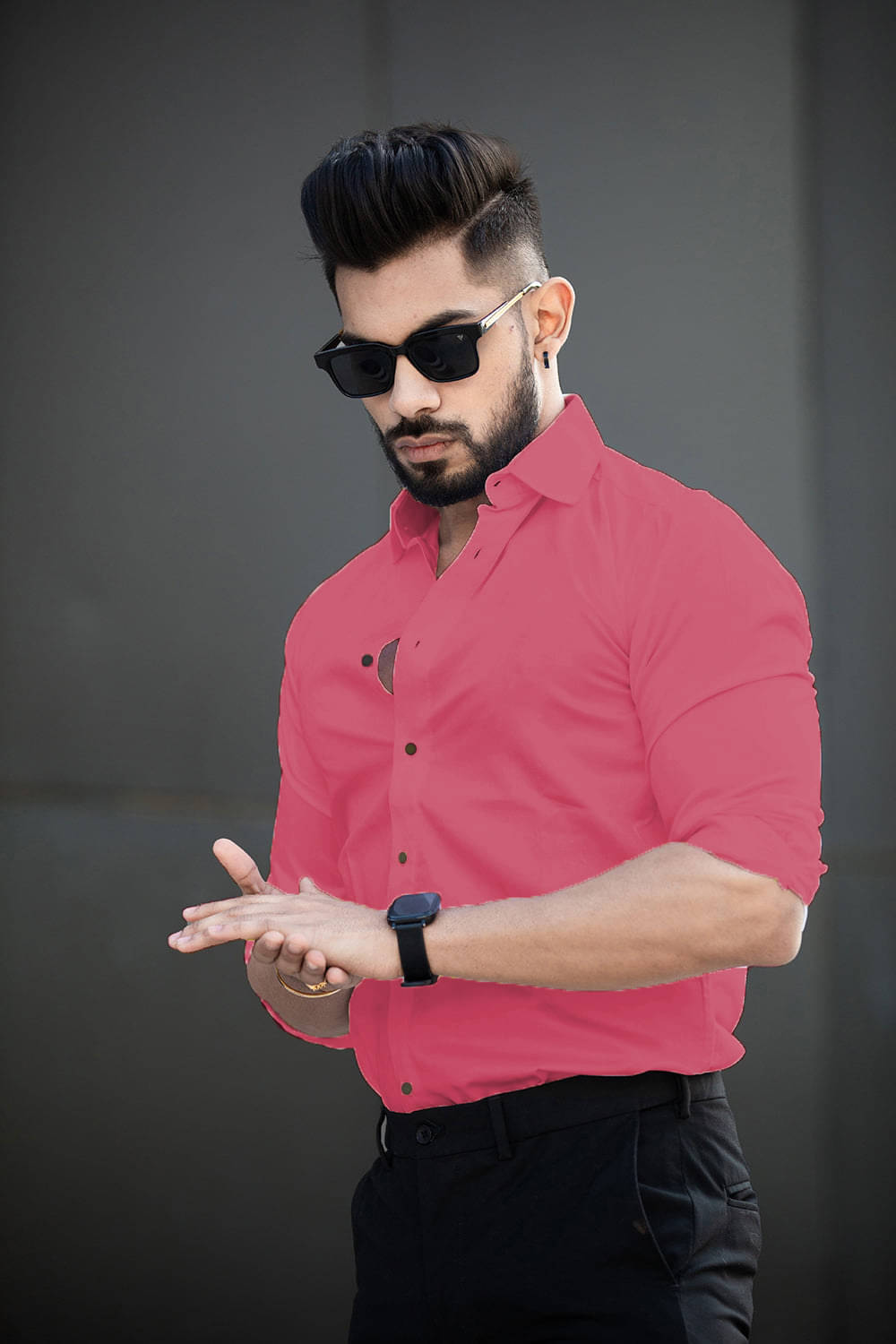    			Eviqe Cotton Blend Regular Fit Solids Full Sleeves Men's Casual Shirt - Pink ( Pack of 1 )