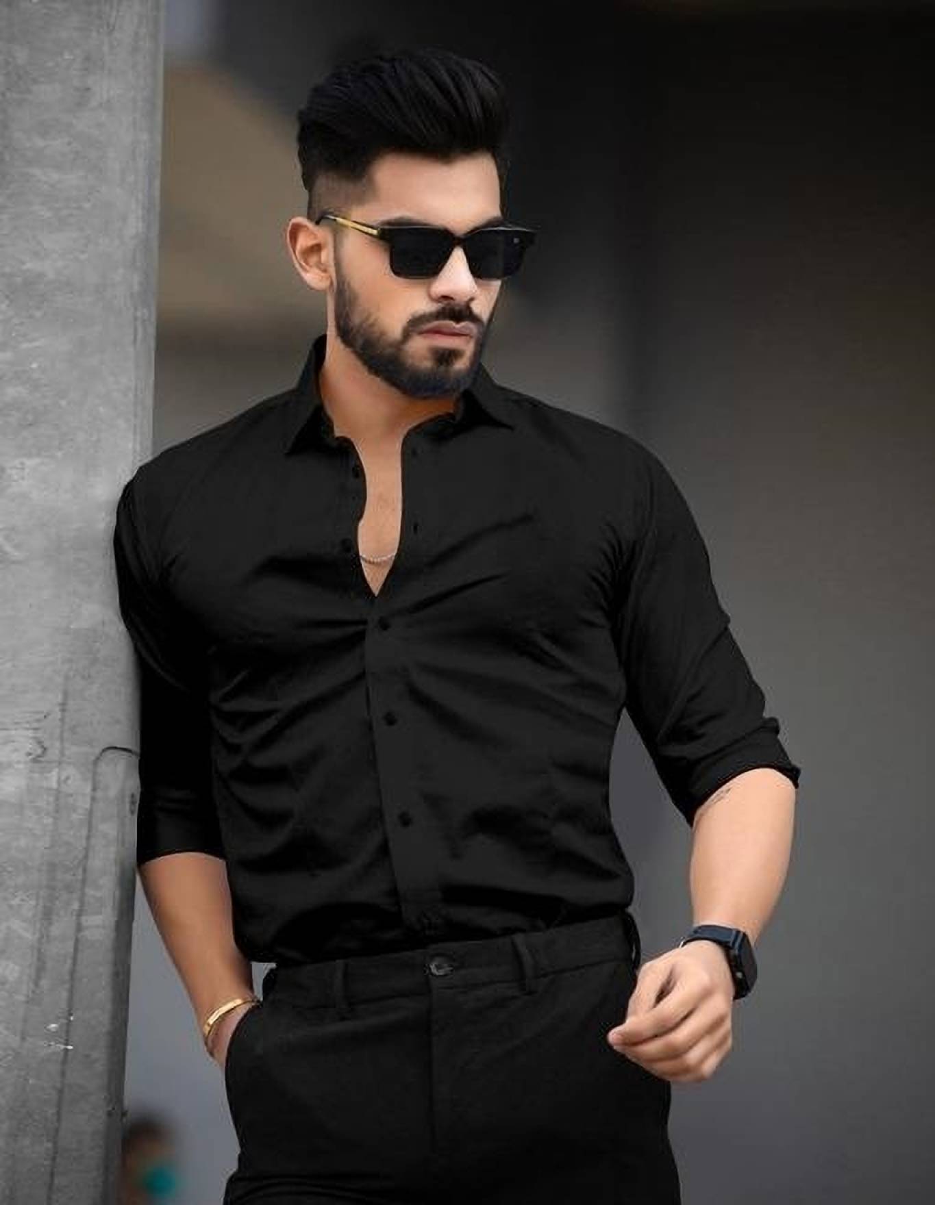 Eviqe Cotton Blend Regular Fit Solids Full Sleeves Men's Casual Shirt - Black ( Pack of 1 )     			Eviqe Cotton Blend Regular Fit Solids Full Sleeves Men's Casual Shirt - Black ( Pack of 1 )