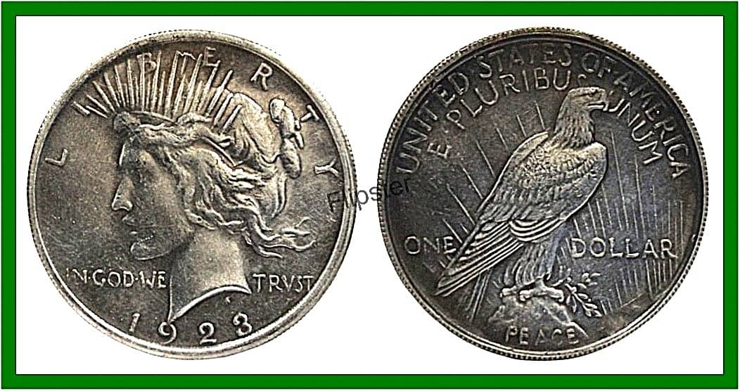 Extremely Rare - 1 Dollars 1923 Eagle - USA, old Silver-plated Coin For Collection     			Extremely Rare - 1 Dollars 1923 Eagle - USA, old Silver-plated Coin For Collection