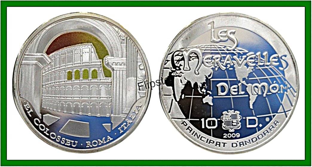 Extremely Rare - 10 Diners 2009 COLOSEUM, Italy - Andorra, old Silver-plated Coin For Collection Extremely Rare - 10 Diners 2009 COLOSEUM, Italy - Andorra, old Silver-plated Coin For Collection