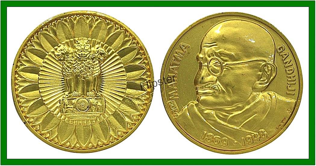 Extremely Rare - Medal of Mahatma Gandhi 1869-1969 Centenary, old Gold-plated Coin For Collection     			Extremely Rare - Medal of Mahatma Gandhi 1869-1969 Centenary, old Gold-plated Coin For Collection