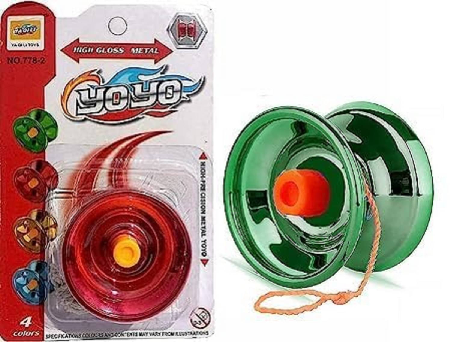 FEDIFU Fine Quality High Speed YoYo Spinner for Tricks and Skills Toy (Multi-Color) Pack of 1 FEDIFU Fine Quality High Speed YoYo Spinner for Tricks and Skills Toy (Multi-Color) Pack of 1