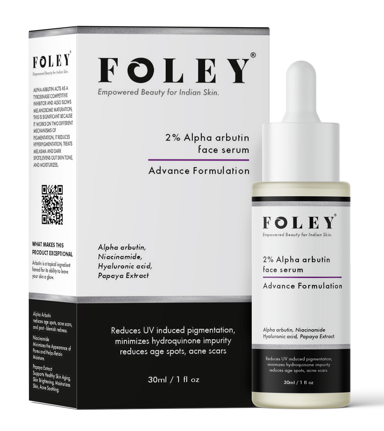 FOLEY 2% Alpha Arbutin Face Serum for UV induced pigmentation , Reduce age spots and acne scars