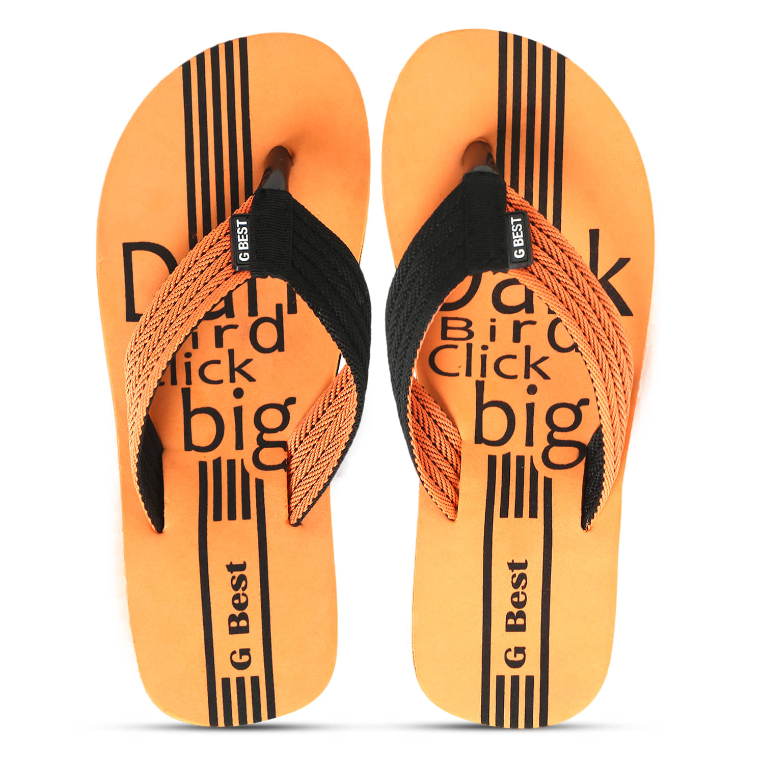     			GBest Orange Men's Thong Flip Flop