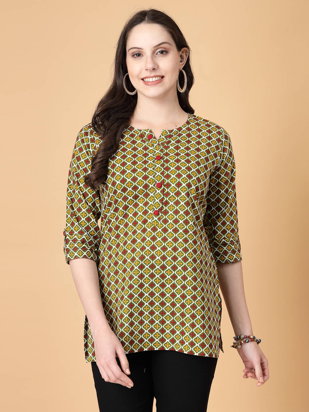 Cotton Short Kurti For Women (Pack of 1) Cotton Short Kurti For Women (Pack of 1)