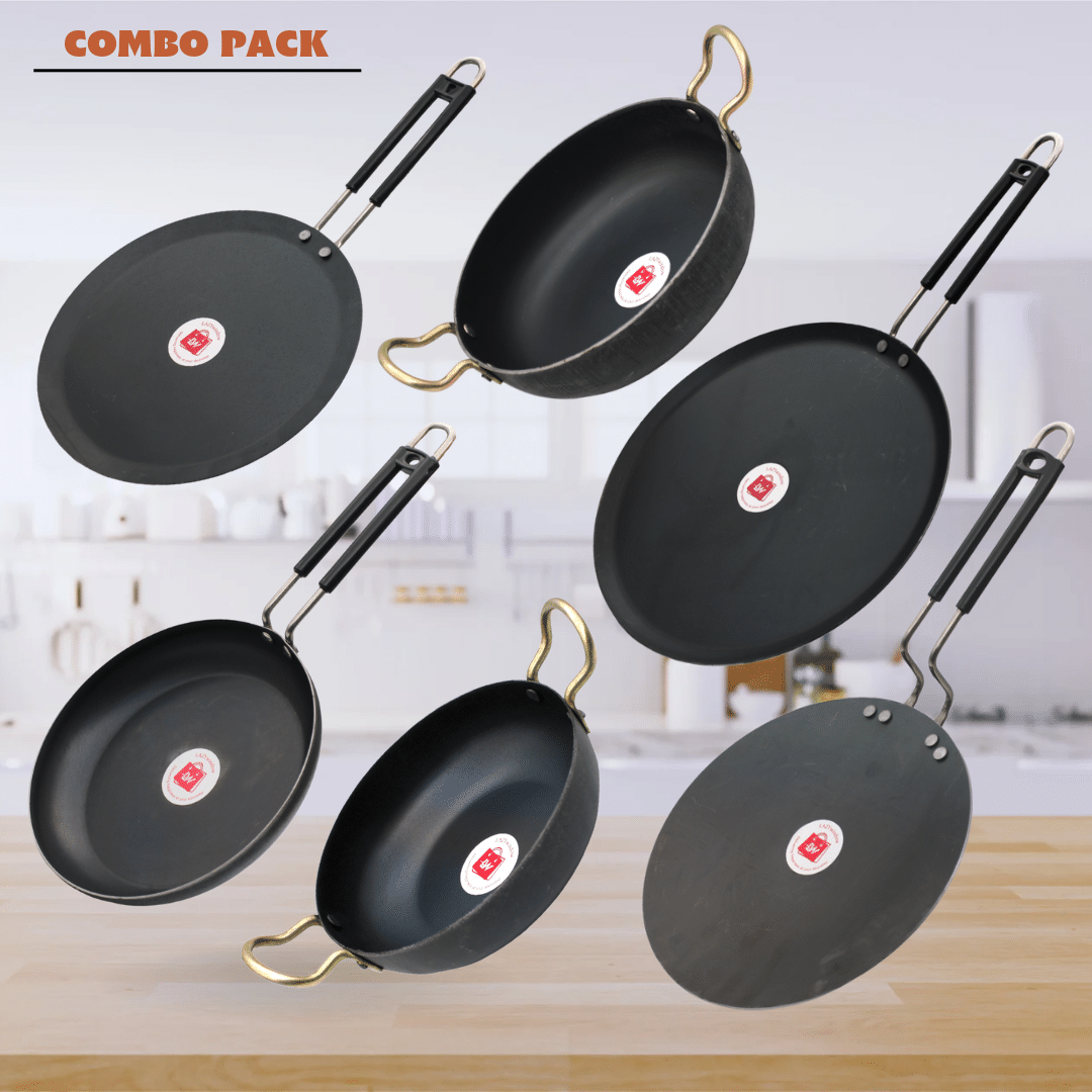     			LAZYWINDOW Non Coated Iron Cookware Sets