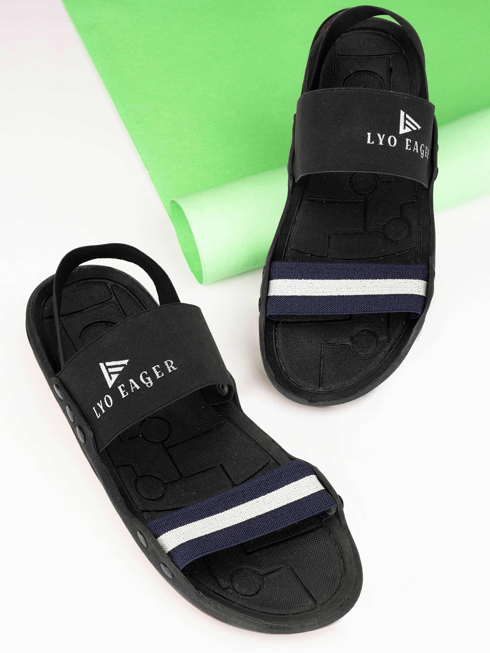 LYO EAGER - Black Men's Floater Sandals