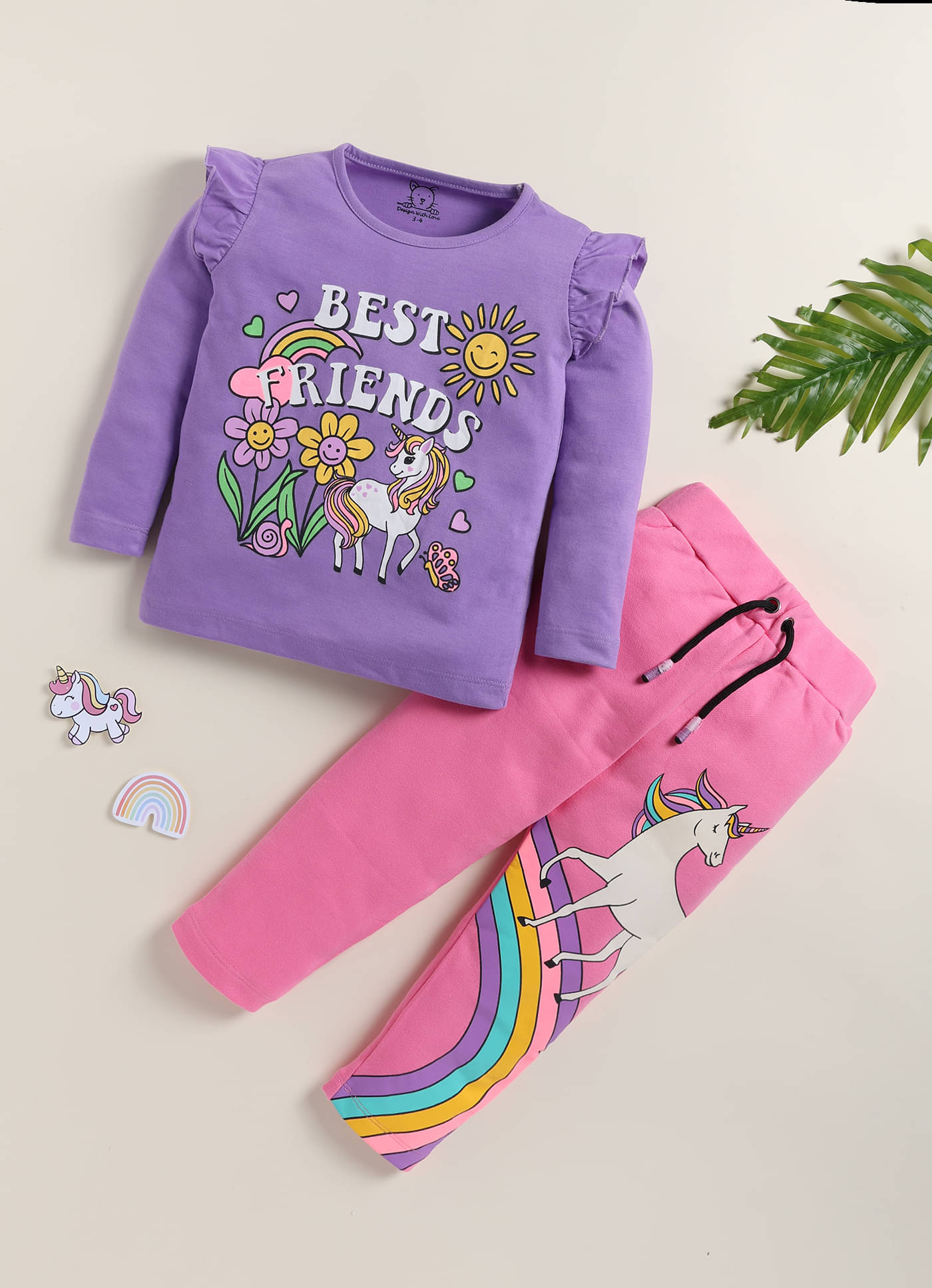     			Lazy Shark Pack of 1 Girls Cotton Blend Nightsuit Set ( Purple )