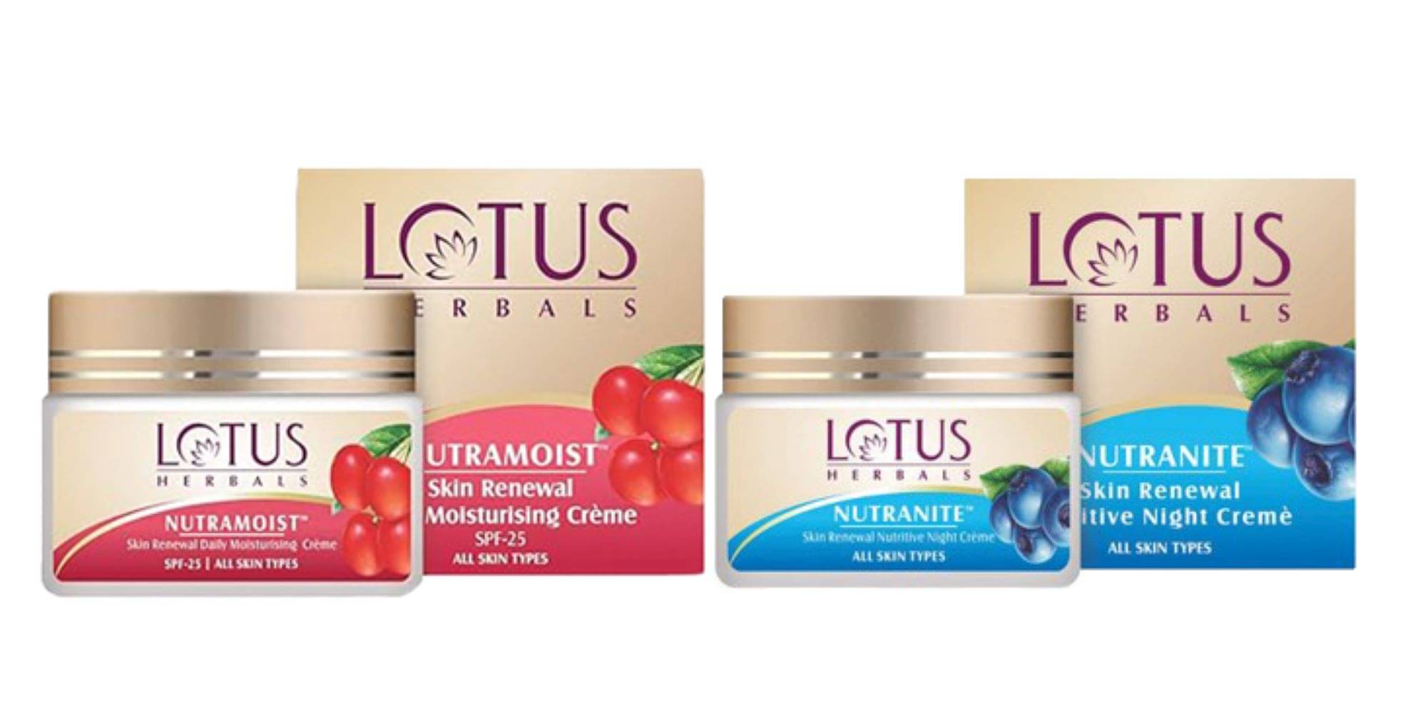 Lotus Herbals Nutramoist Cream 50g , Nutranite Night Cream 50g (Pack of 2)     			Lotus Herbals Nutramoist Cream 50g , Nutranite Night Cream 50g (Pack of 2)