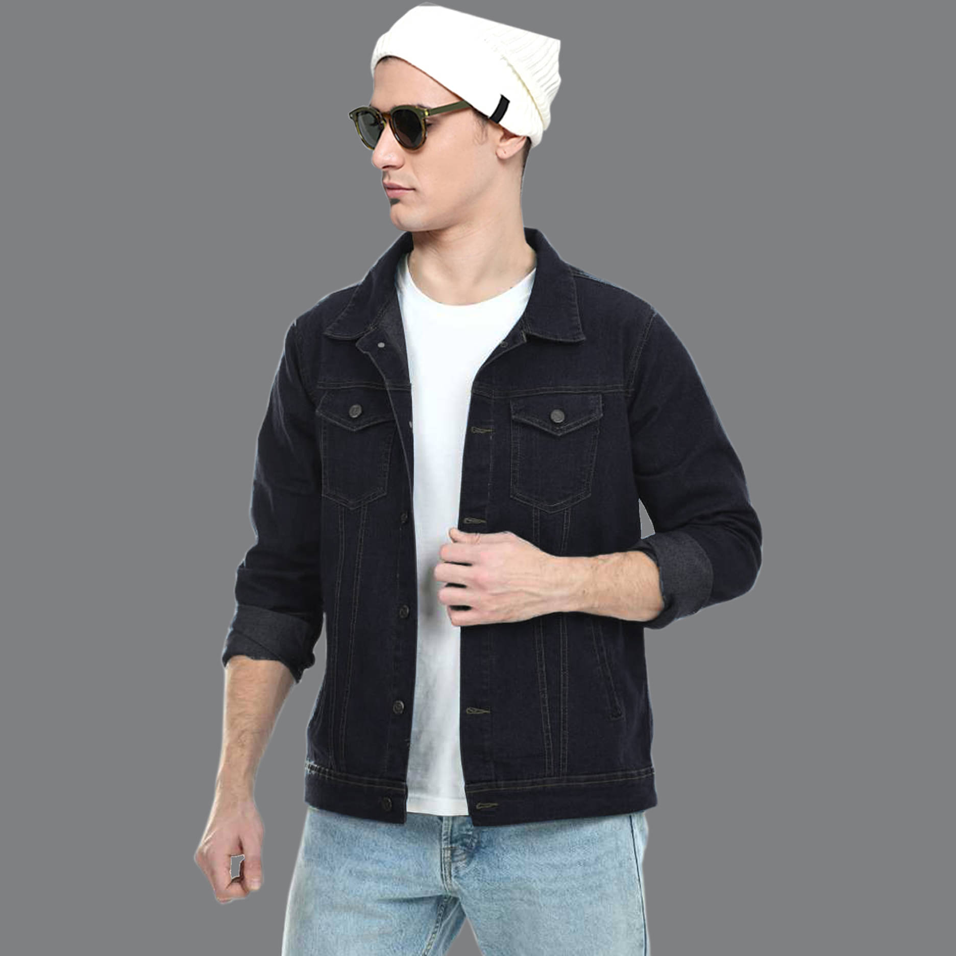     			Masterly Weft Denim Men's Denim Jacket - Black ( Pack of 1 )