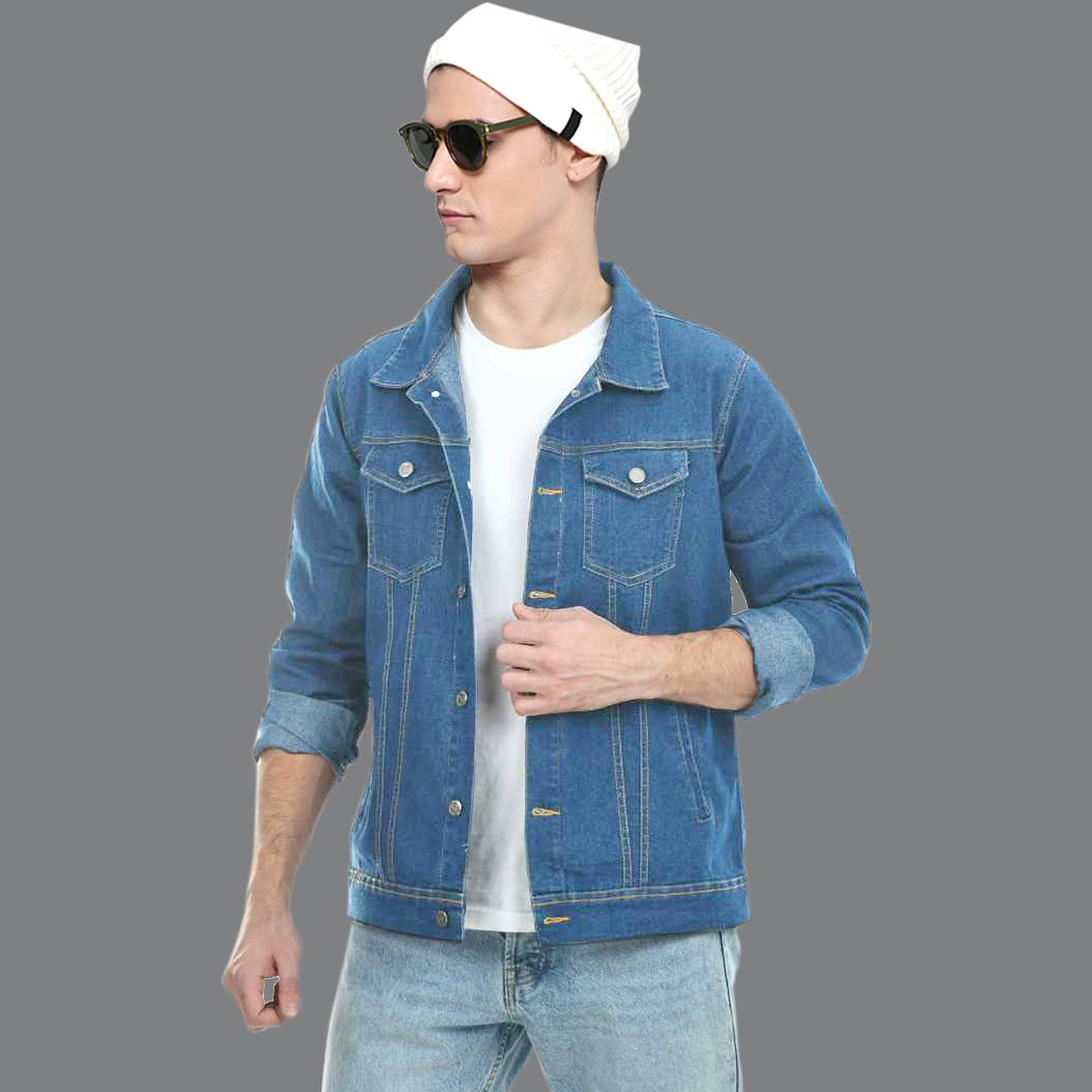     			Masterly Weft Denim Men's Denim Jacket - Light Blue ( Pack of 1 )