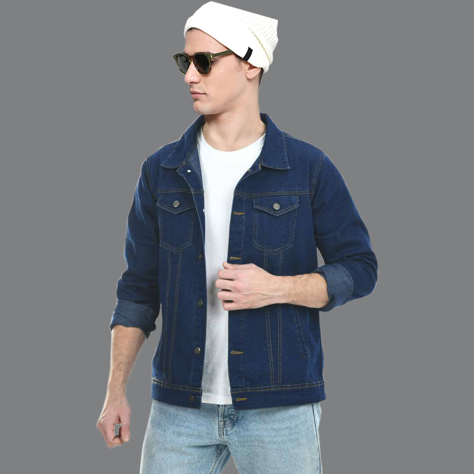 Masterly Weft Denim Men's Denim Jacket - Navy ( Pack of 1 ) Masterly Weft Denim Men's Denim Jacket - Navy ( Pack of 1 )