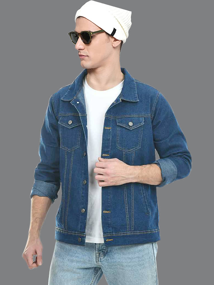 Montrez Cotton Blend Men's Denim Jacket Blue Pack of