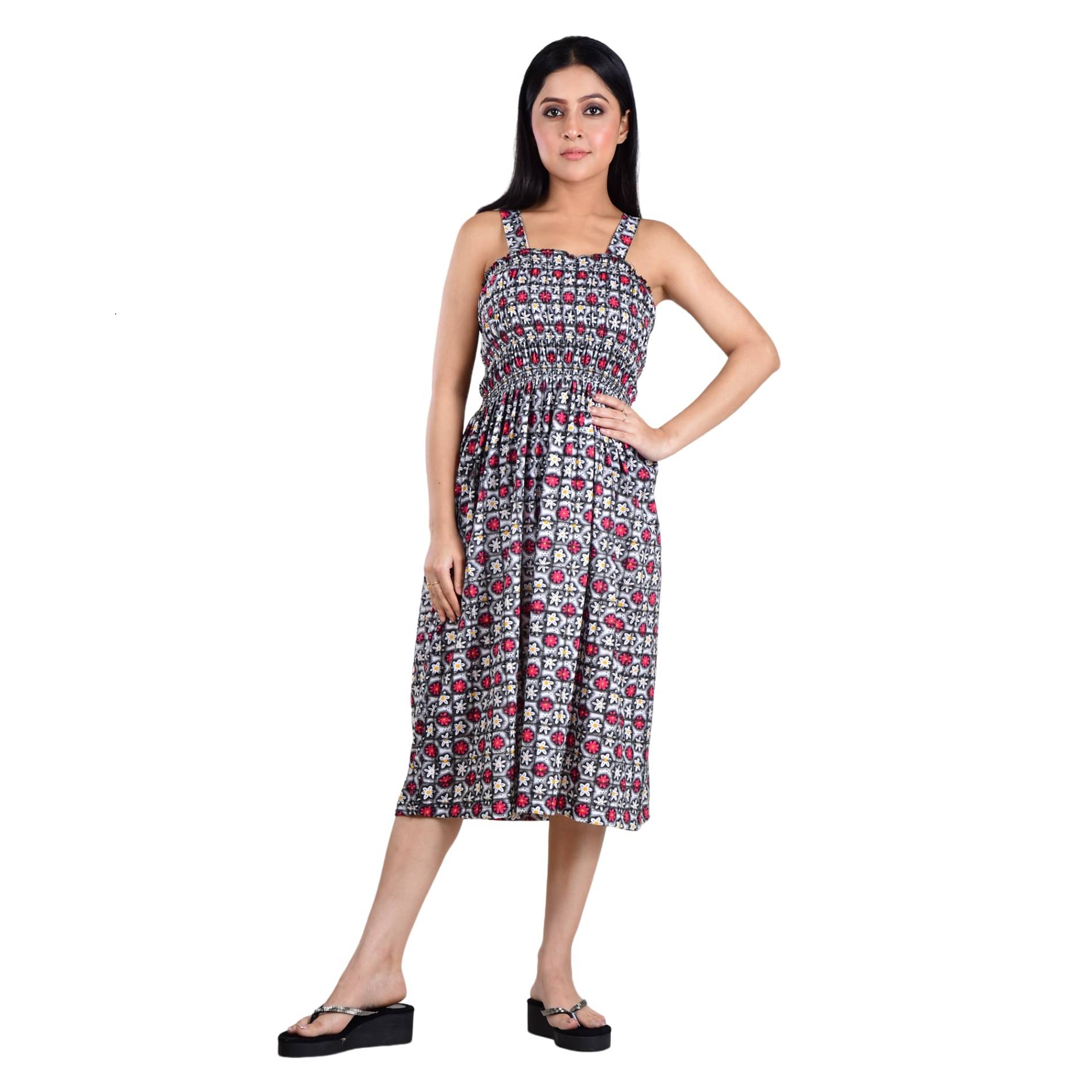 PIYALI'S CREATION WOMEN'S Multi Color Hosiery Women's Nightwear Nighty & Night Gowns ( Pack of 1 ) PIYALI'S CREATION WOMEN'S Multi Color Hosiery Women's Nightwear Nighty & Night Gowns ( Pack of 1 )