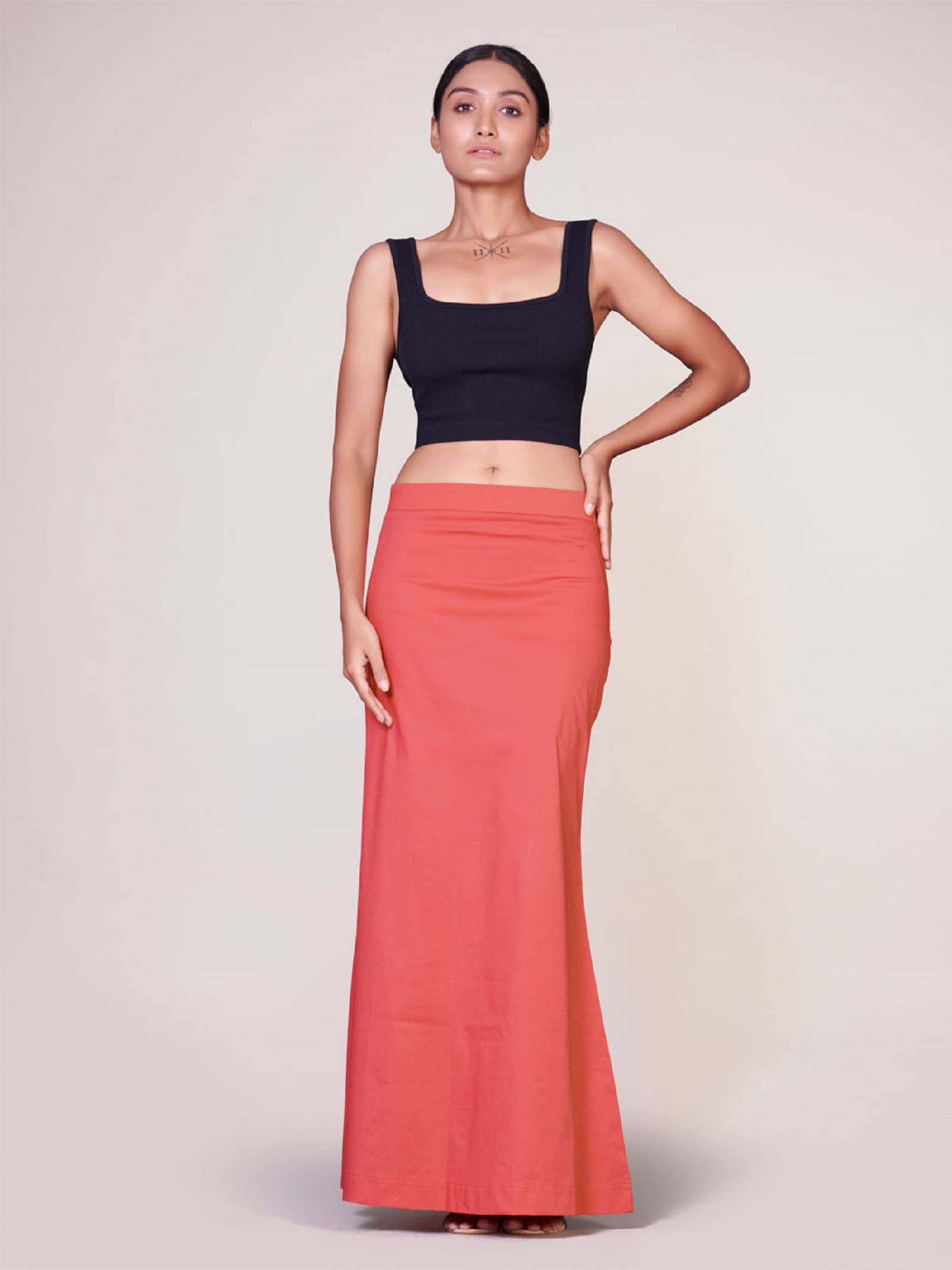    			Perfect cloth store Red Cotton Petticoat - Single