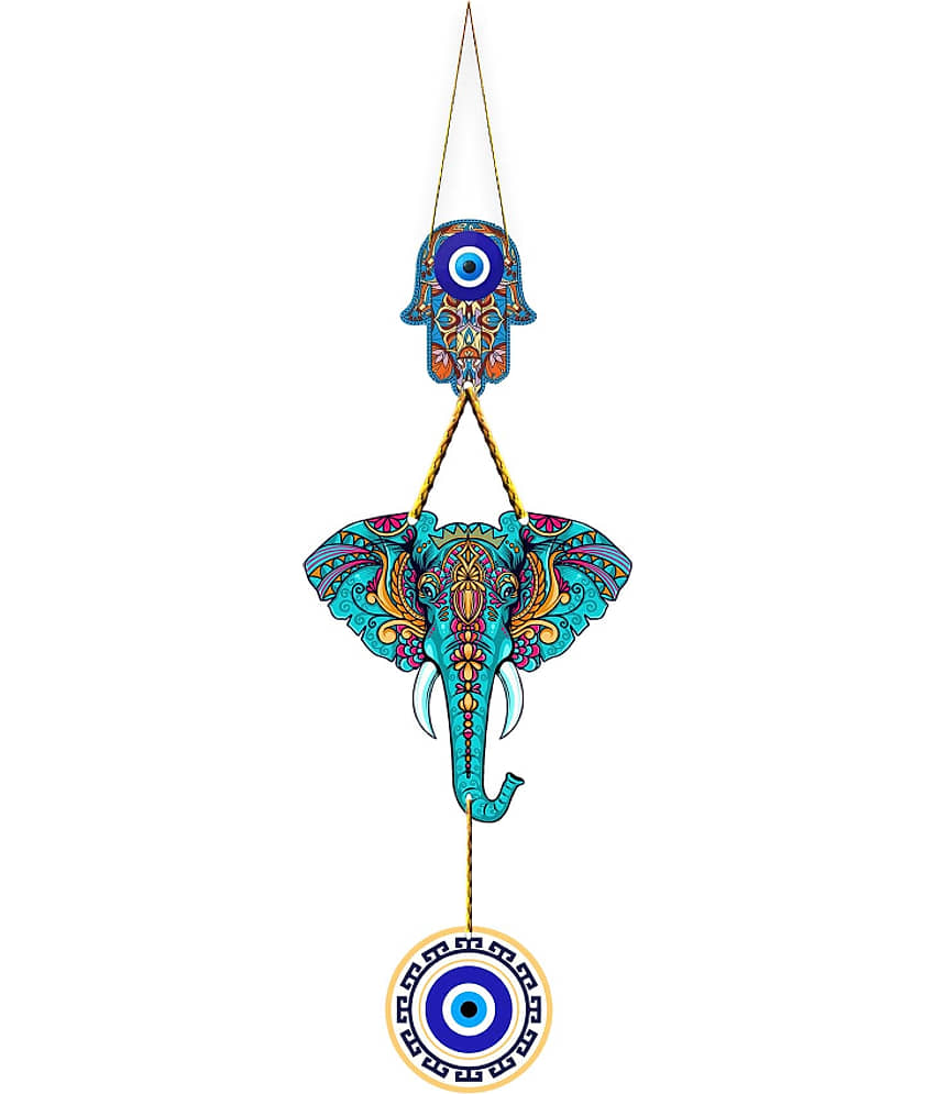 Positive Vibe Lifestyle Wood Evil Eye Wall Sculpture Multi - Pack of 1