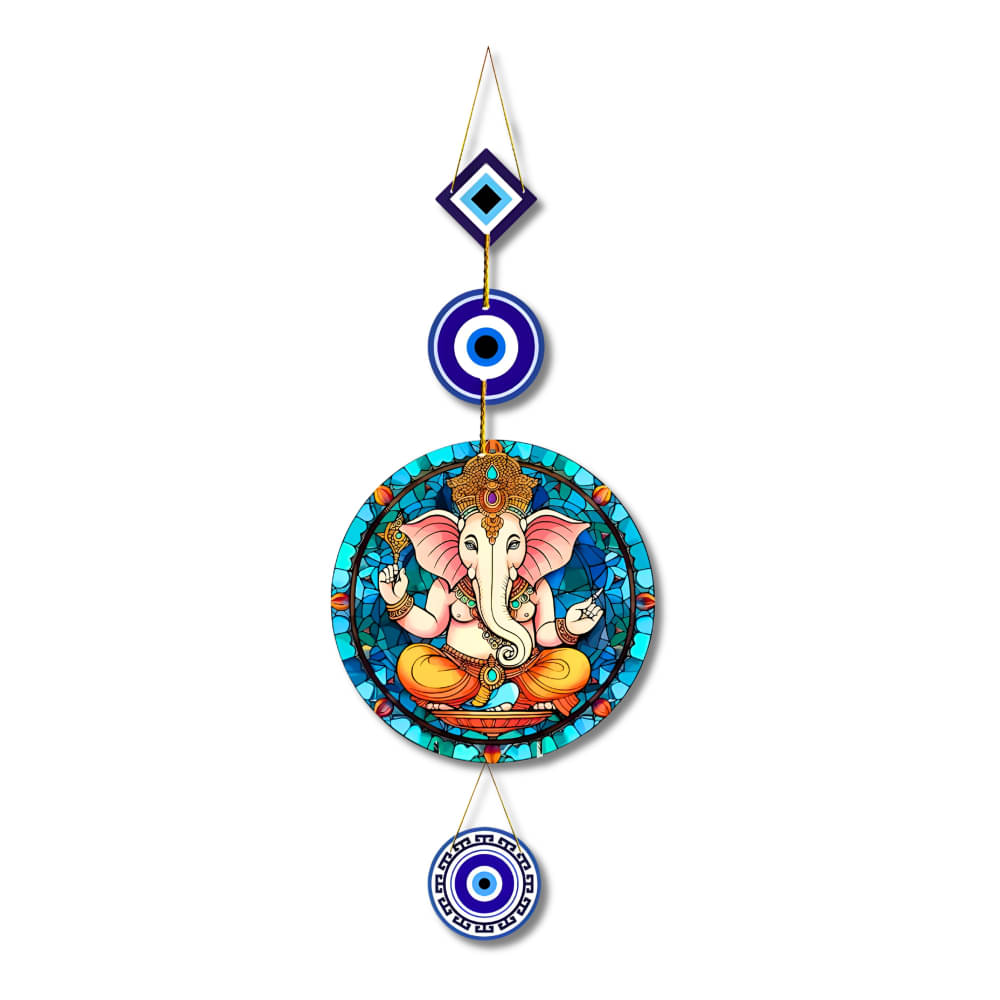 Positive Vibe Lifestyle Wood Evil eye hanging Wall Sculpture Multi - Pack of 1 Positive Vibe Lifestyle Wood Evil eye hanging Wall Sculpture Multi - Pack of 1