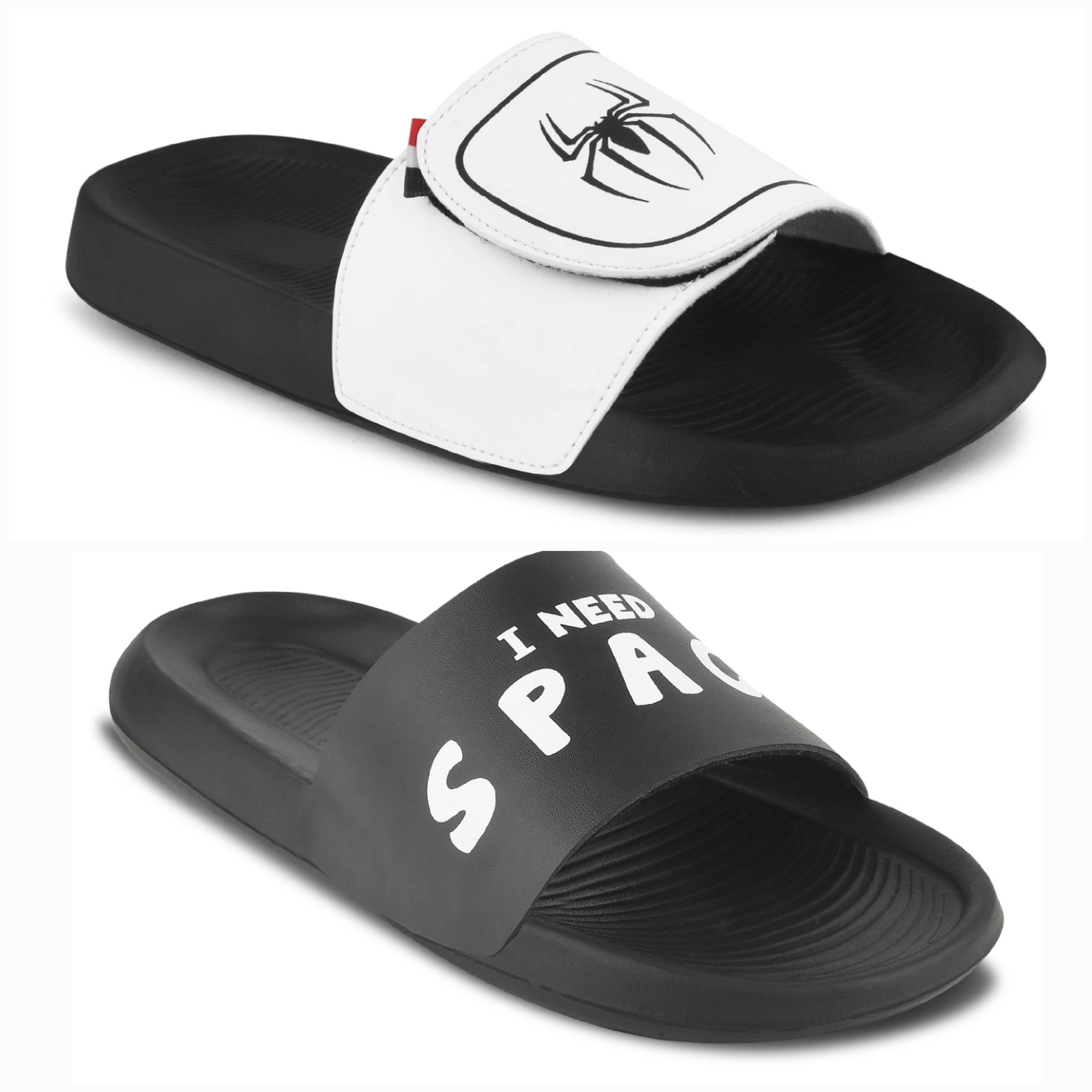     			Q tick Black Men's Slide Flip Flop