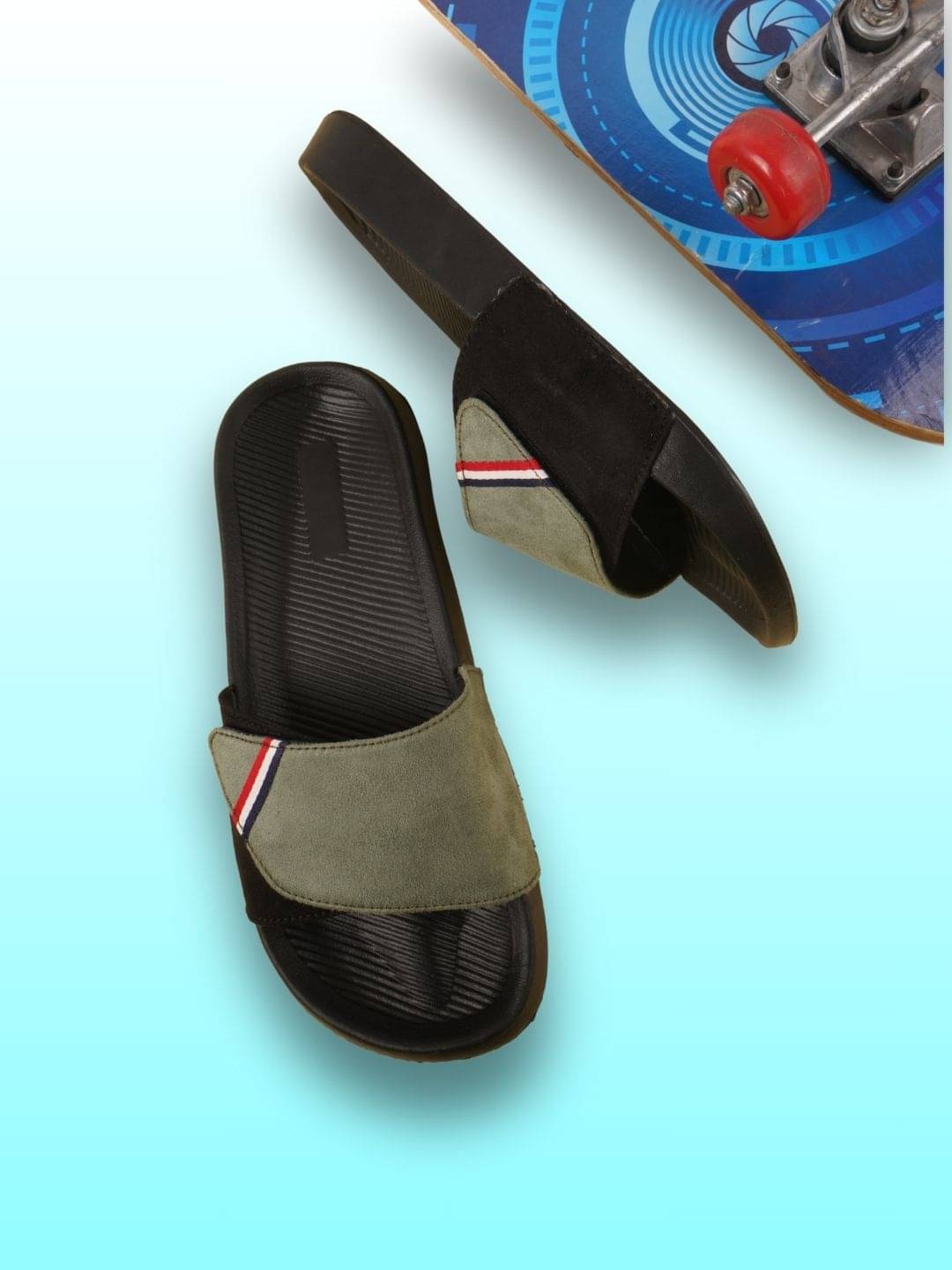     			Q tick Green Men's Slide Flip Flop
