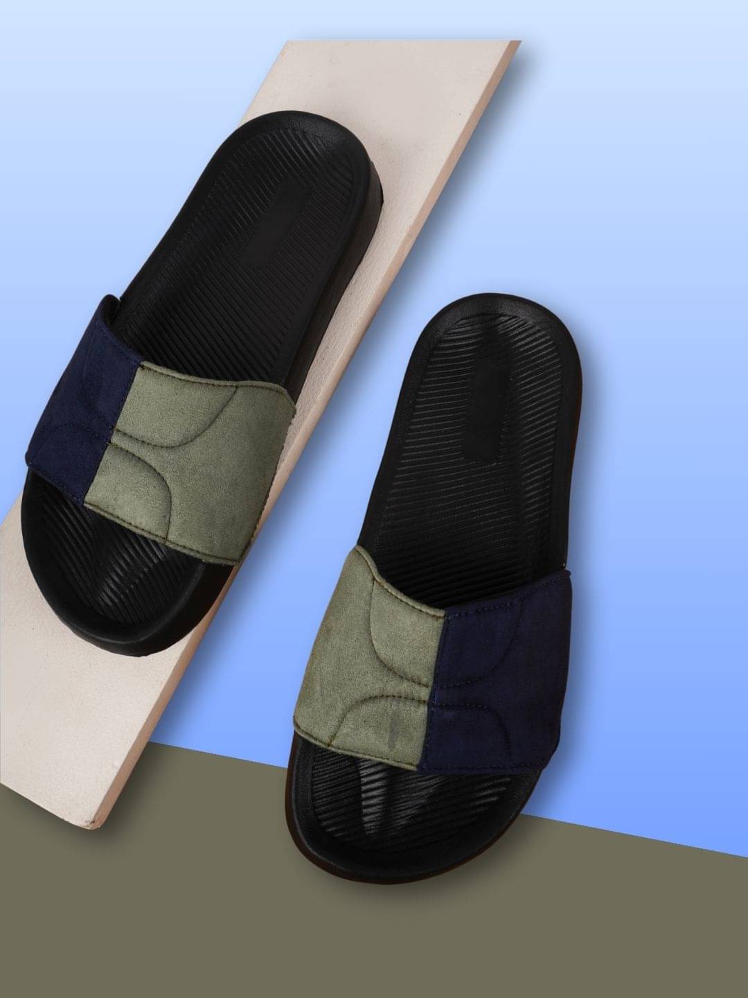     			Q tick Green Men's Slide Flip Flop