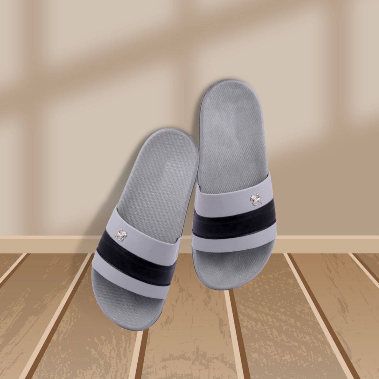     			Q tick Grey Men's Slide Flip Flop