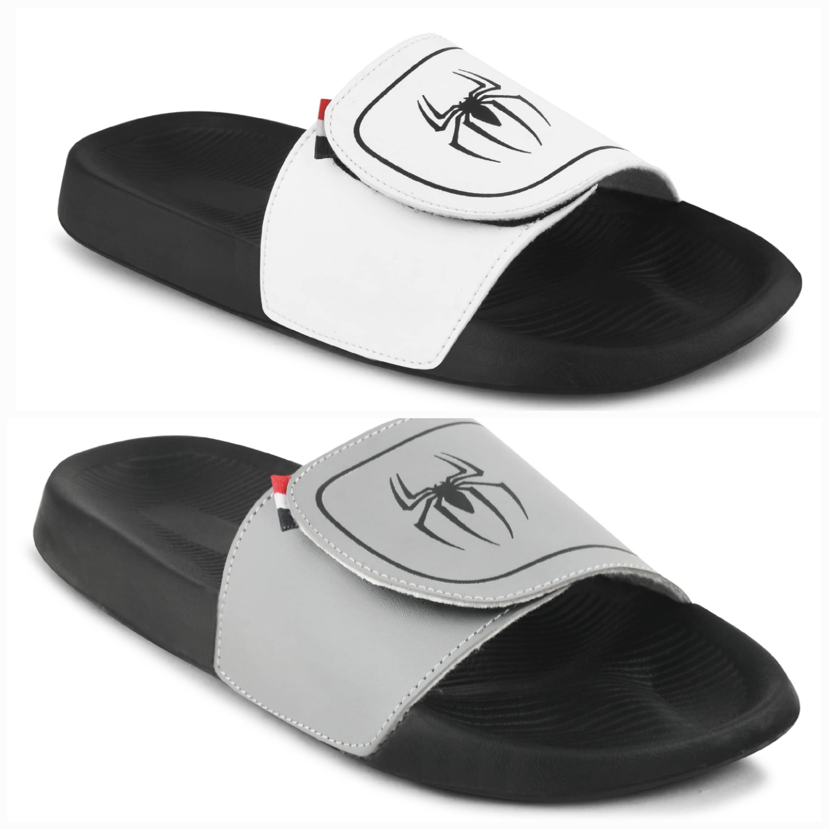     			Q tick Grey Men's Slide Flip Flop