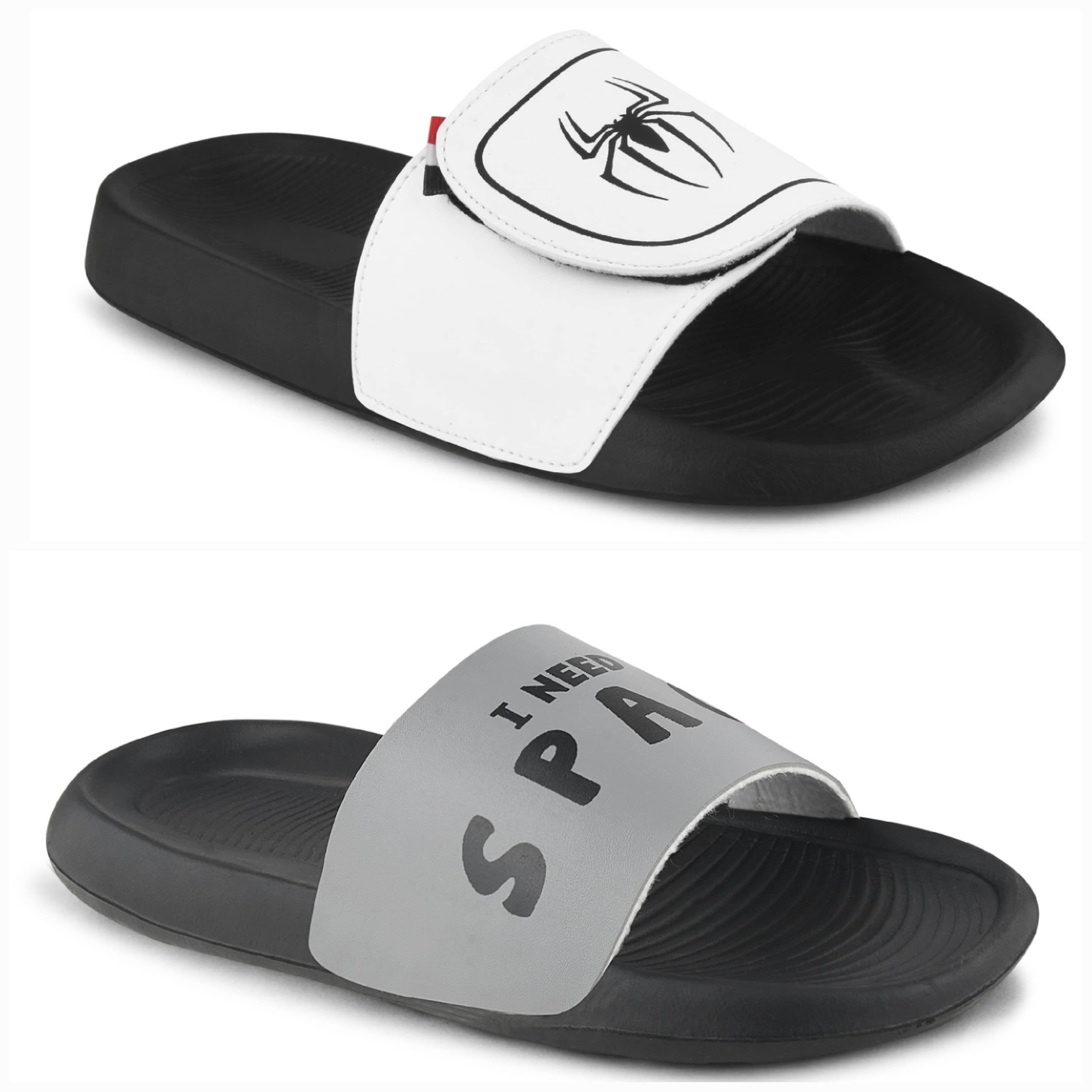     			Q tick Grey Men's Slide Flip Flop