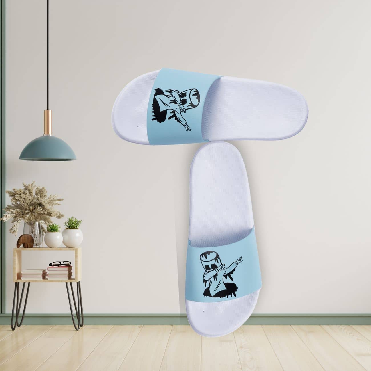Q tick Light Blue Men's Slide Flip Flop