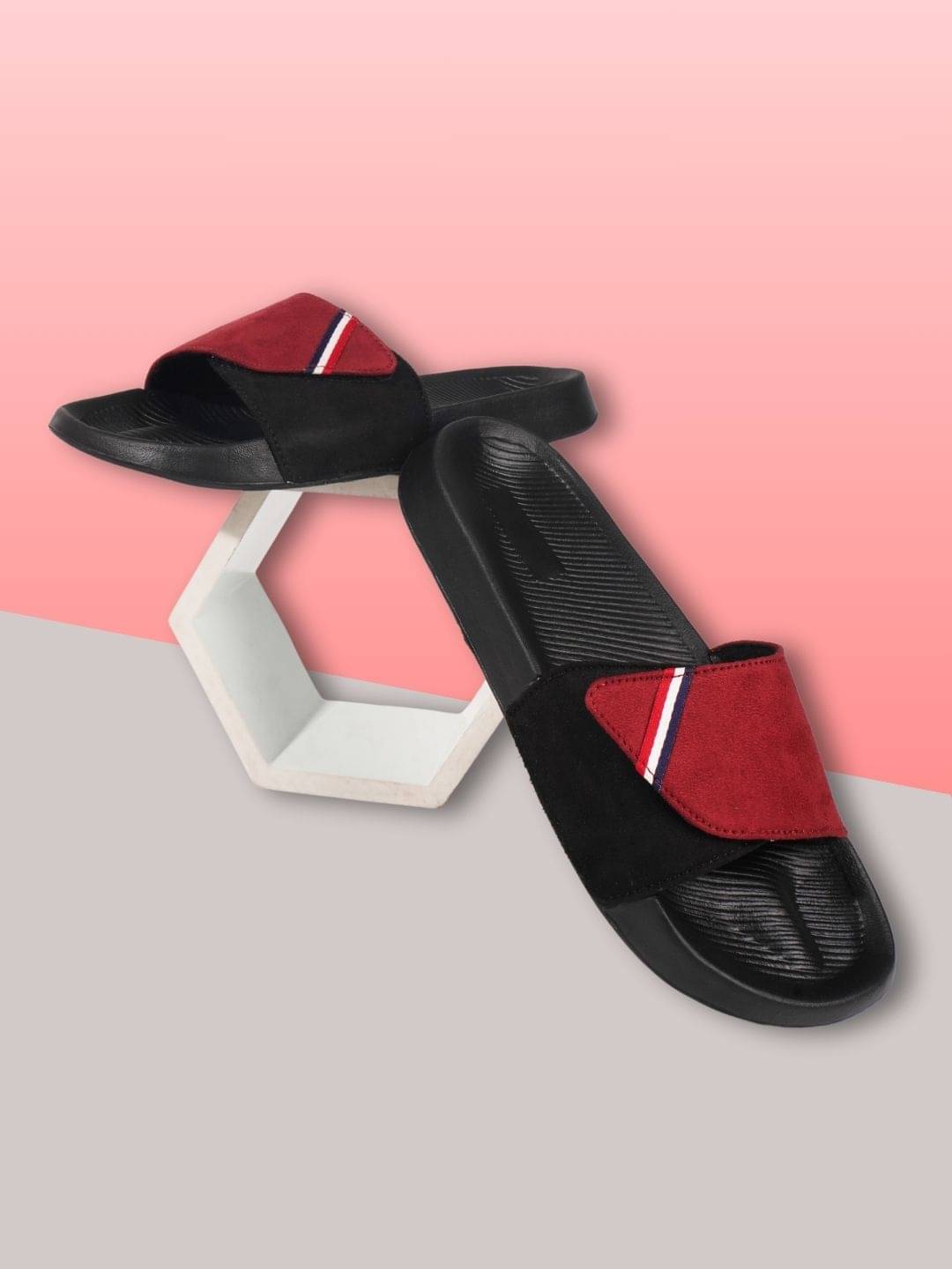     			Q tick Maroon Men's Slide Flip Flop